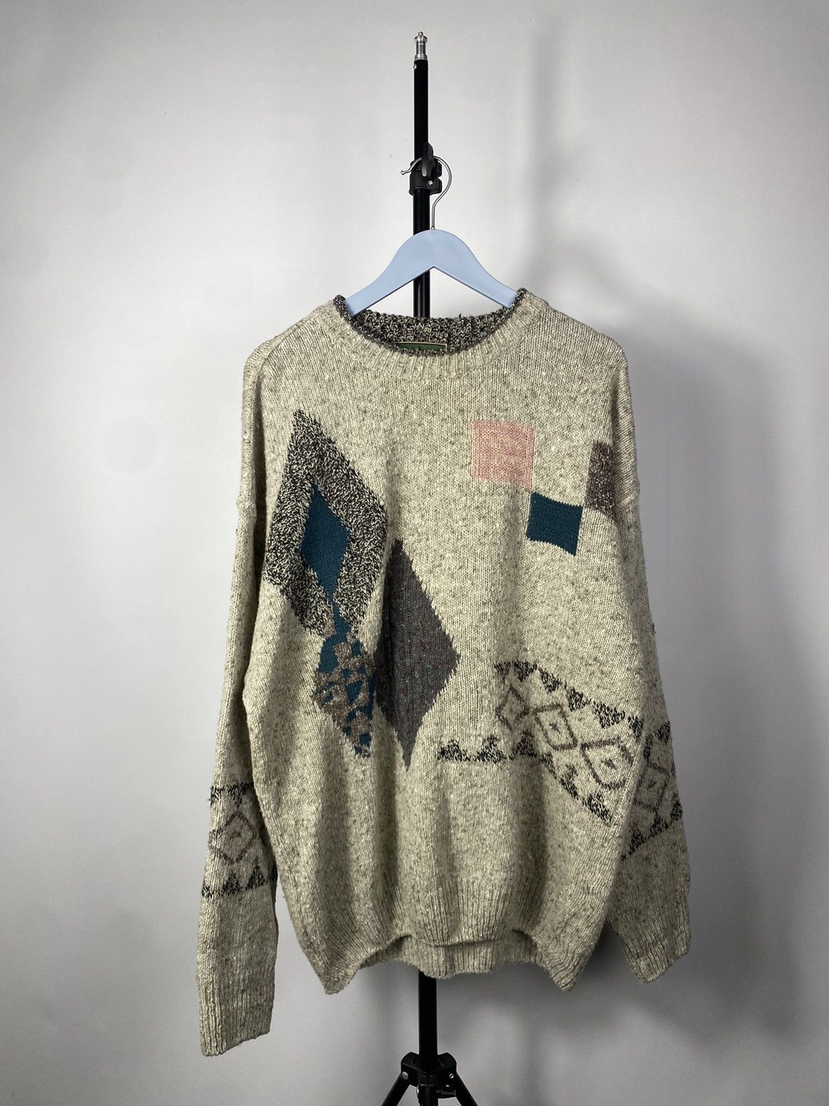 Vintage 90s USSR Italy Japanese style 3D sweater Y2k