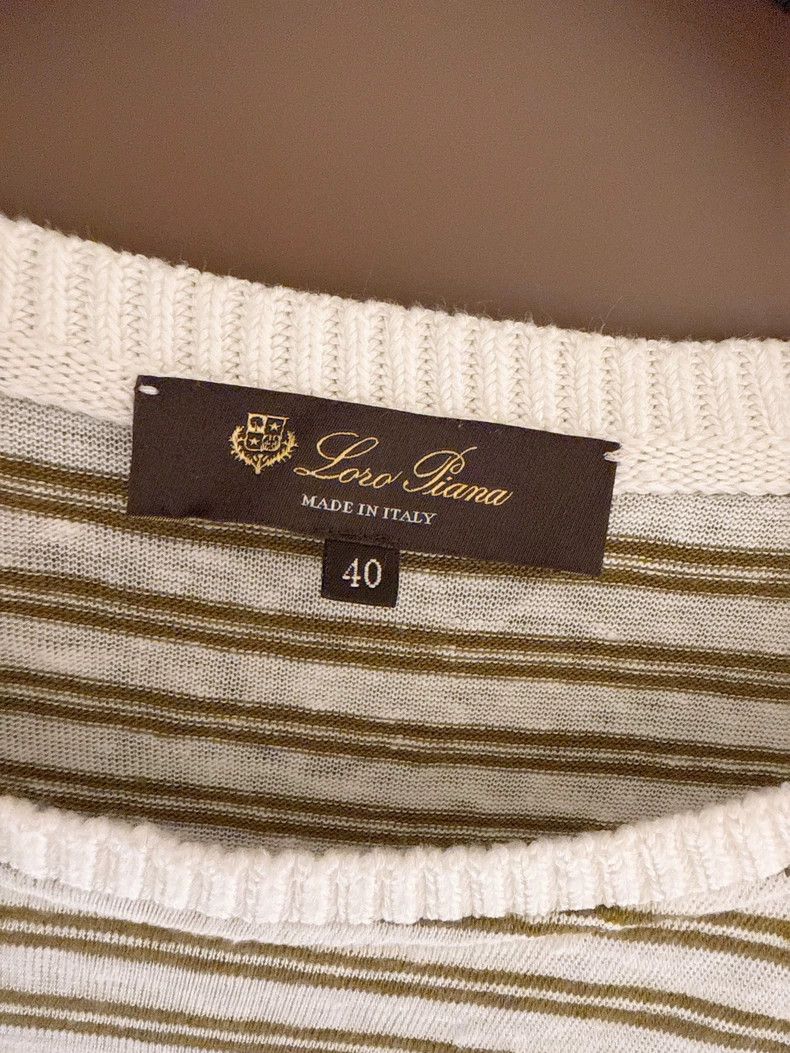 Loro Piana LORO PIANA Stripe linen knit long sleeves Size L / US 10 / IT 46 - 7 Thumbnail