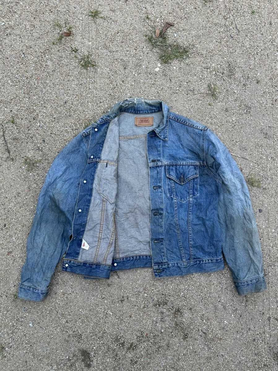 Levi's × Vintage Vintage 90s Levis Denim Tracker Jacket Size US L / EU 52-54 / 3 - 3 Thumbnail
