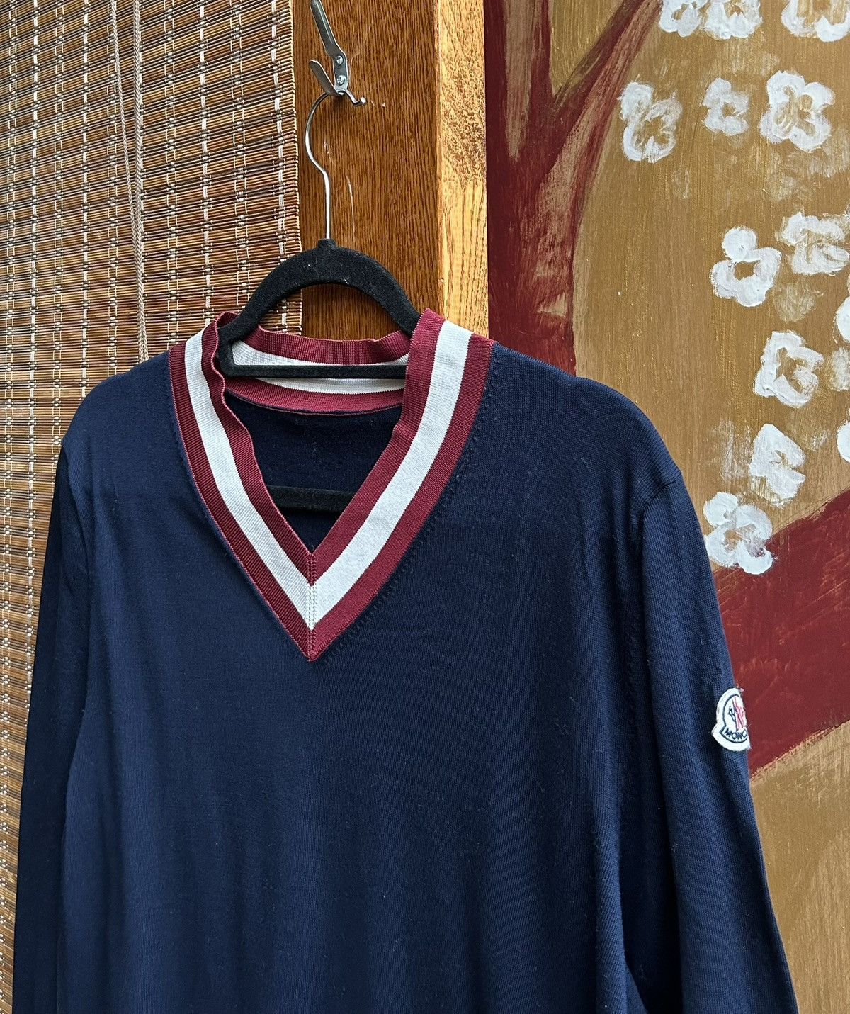 Moncler Moncler Maglia Tricot Scollo A V Tennis Cotton V-Neck Jumper Size US L / EU 52-54 / 3 - 1 Thumbnail