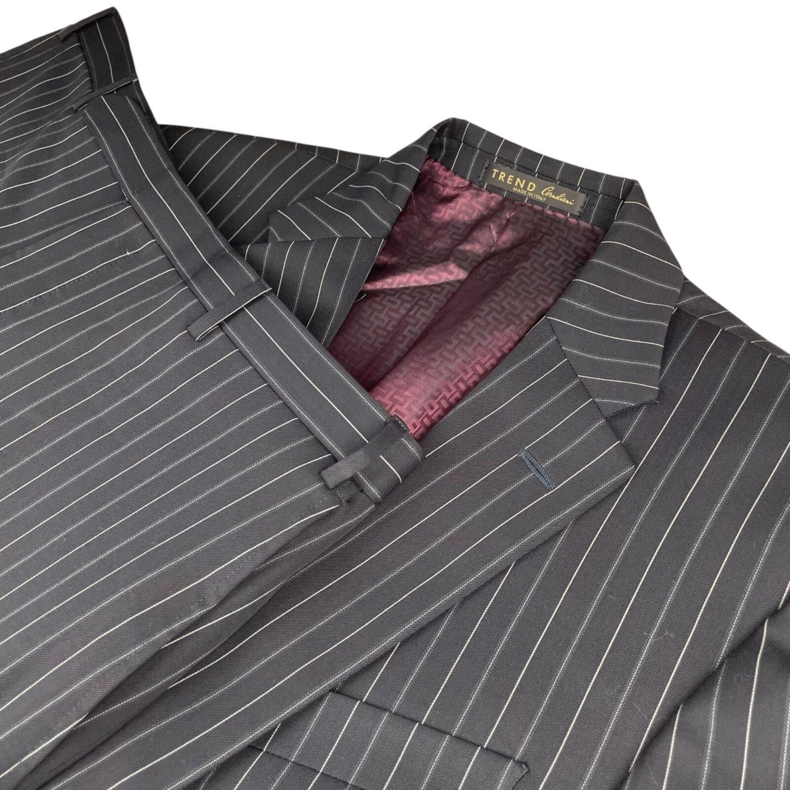 Corneliani Corneliani Trend Men's 2-Button Suit Black Bold Pinstripe • Size 42L - 1 Thumbnail