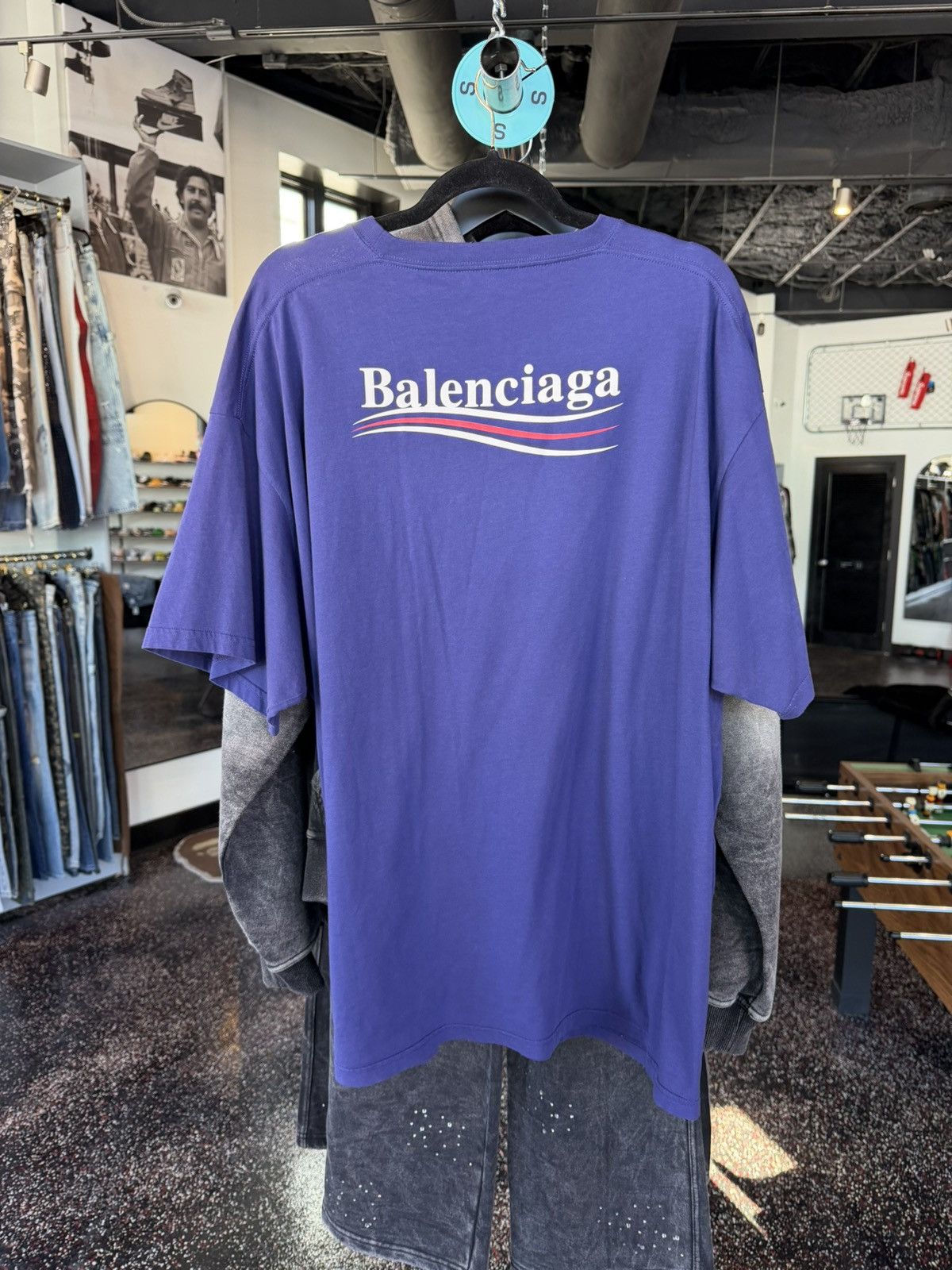 Balenciaga Balenciaga Navy/Red Tee Size US XXL / EU 58 / 5 - 2 Thumbnail