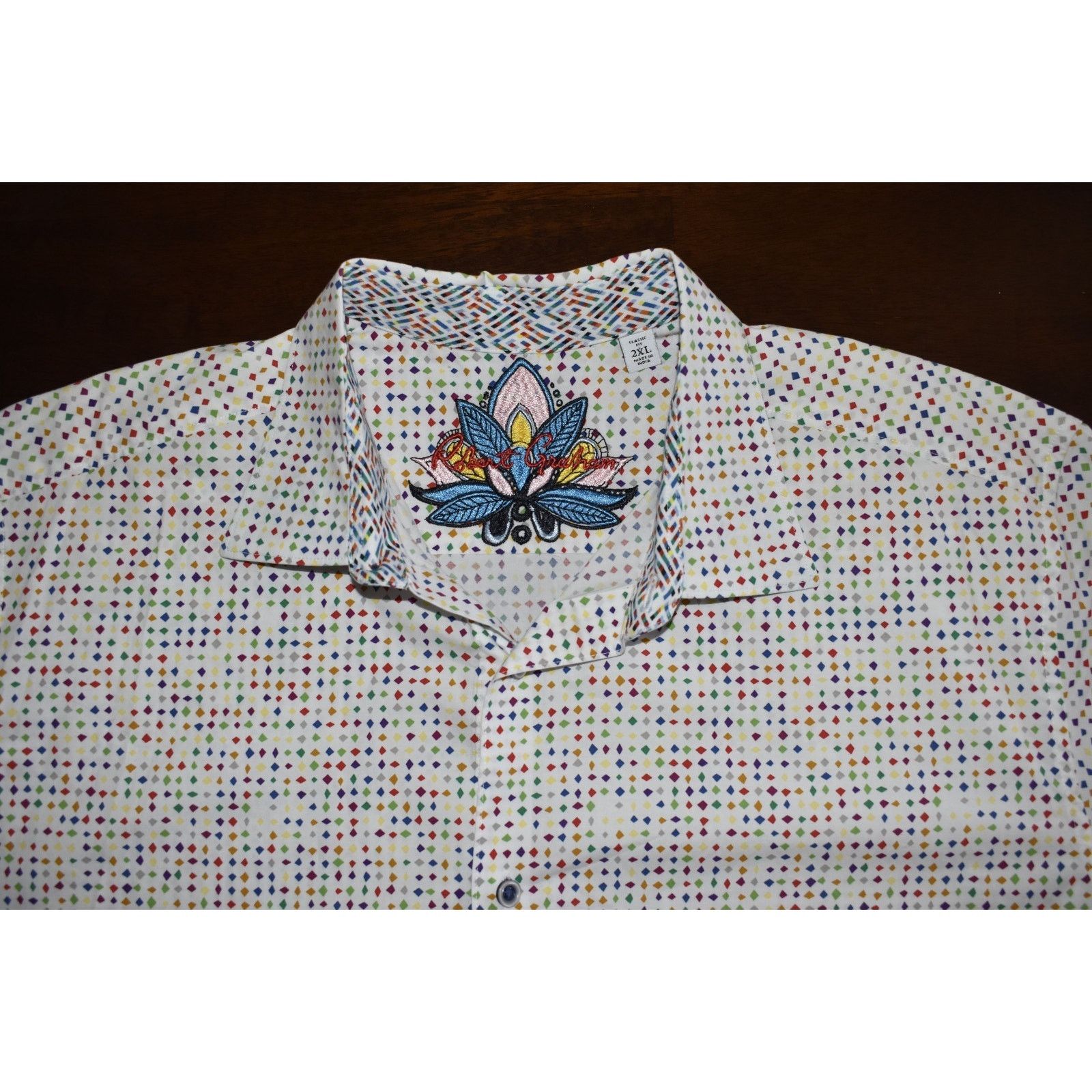 Robert Graham ROBERT GRAHAM Stuttgart Diamond Short Sleeve Shirt Size 2XL Size US XXL / EU 58 / 5 - 3 Thumbnail