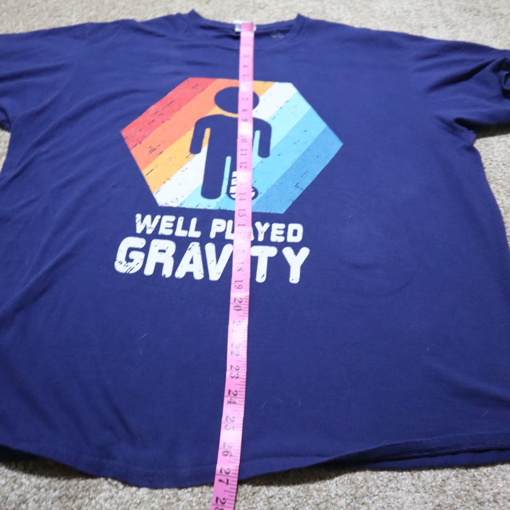 Port & Company Well Played Gravity T-Shirt Adult 2XL Navy Blue 90s Skull Logo Funny Portable: Port & Company Mens Size US XXL / EU 58 / 5 - 6 Thumbnail
