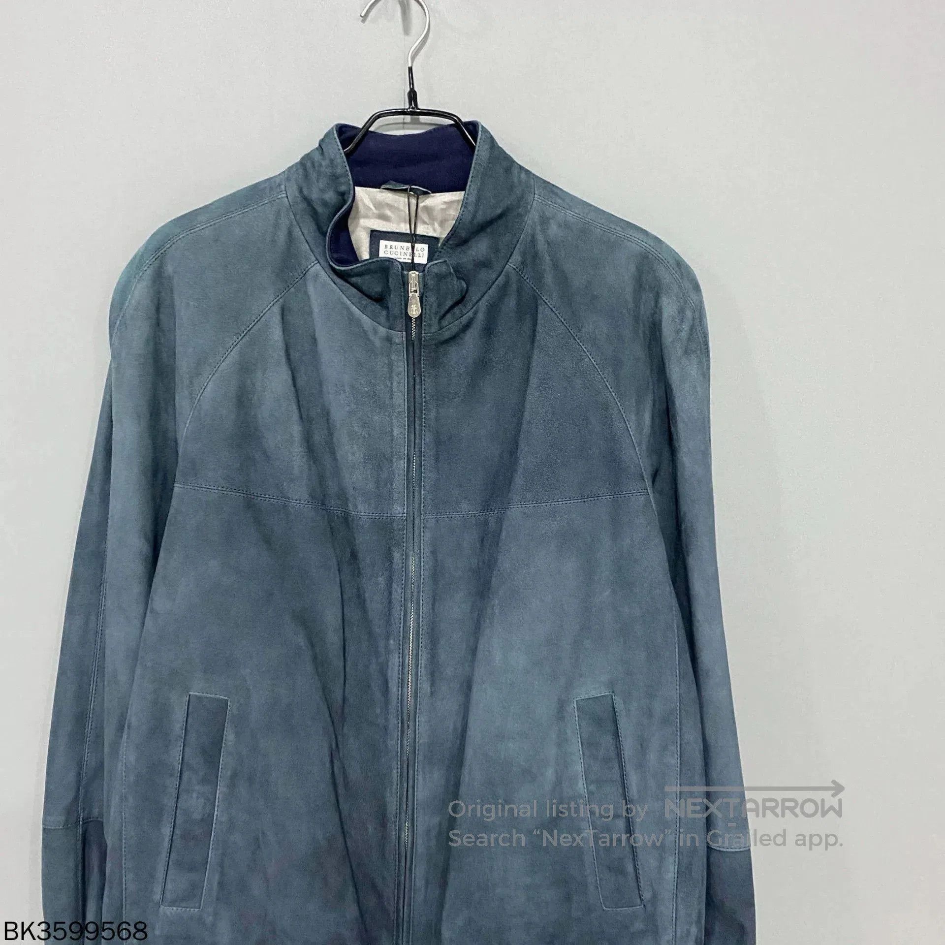 Brunello Cucinelli Brunello Cucinelli Solid Stand Collar Leather Jacket. Size US M / EU 48-50 / 2 - 2 Thumbnail