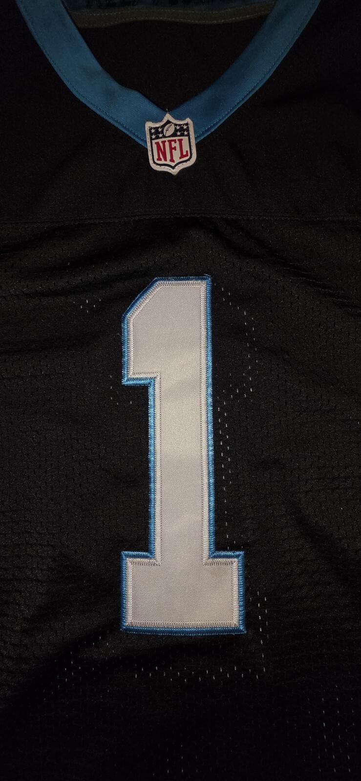 NFL Carolina Panthers Cam Newton #1 Football Jersey Black Blue Size US M / EU 48-50 / 2 - 3 Thumbnail