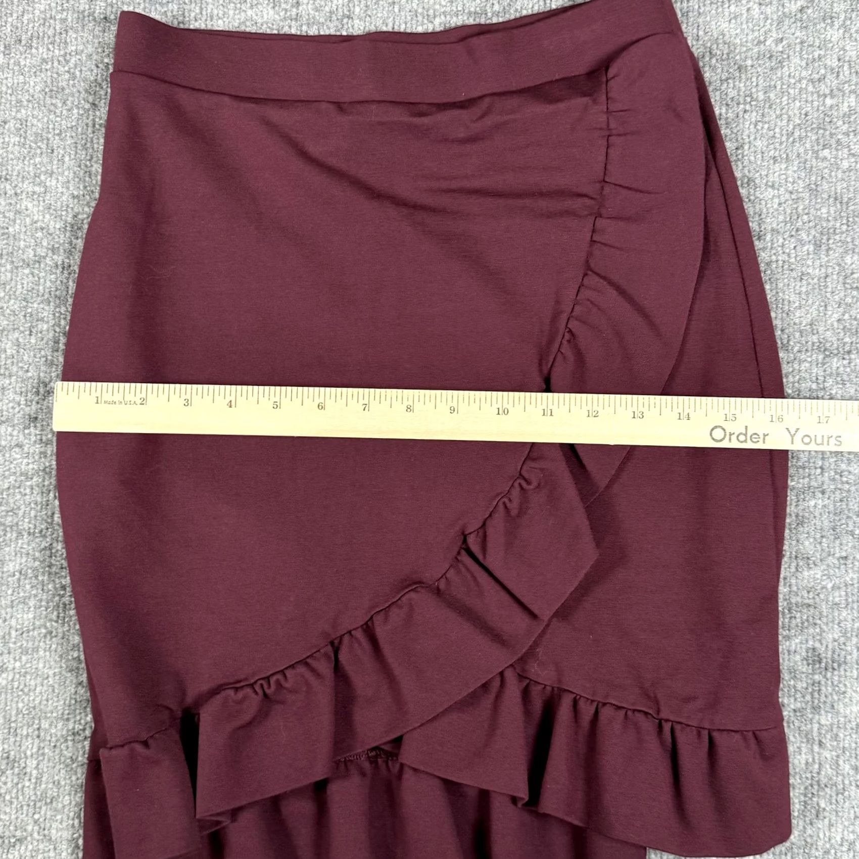 Loft LOFT Skirt Womens XS Petite Ruffle Wrap Pull On Purple Short Petites Size 26" / US 2 / IT 38 - 7 Thumbnail