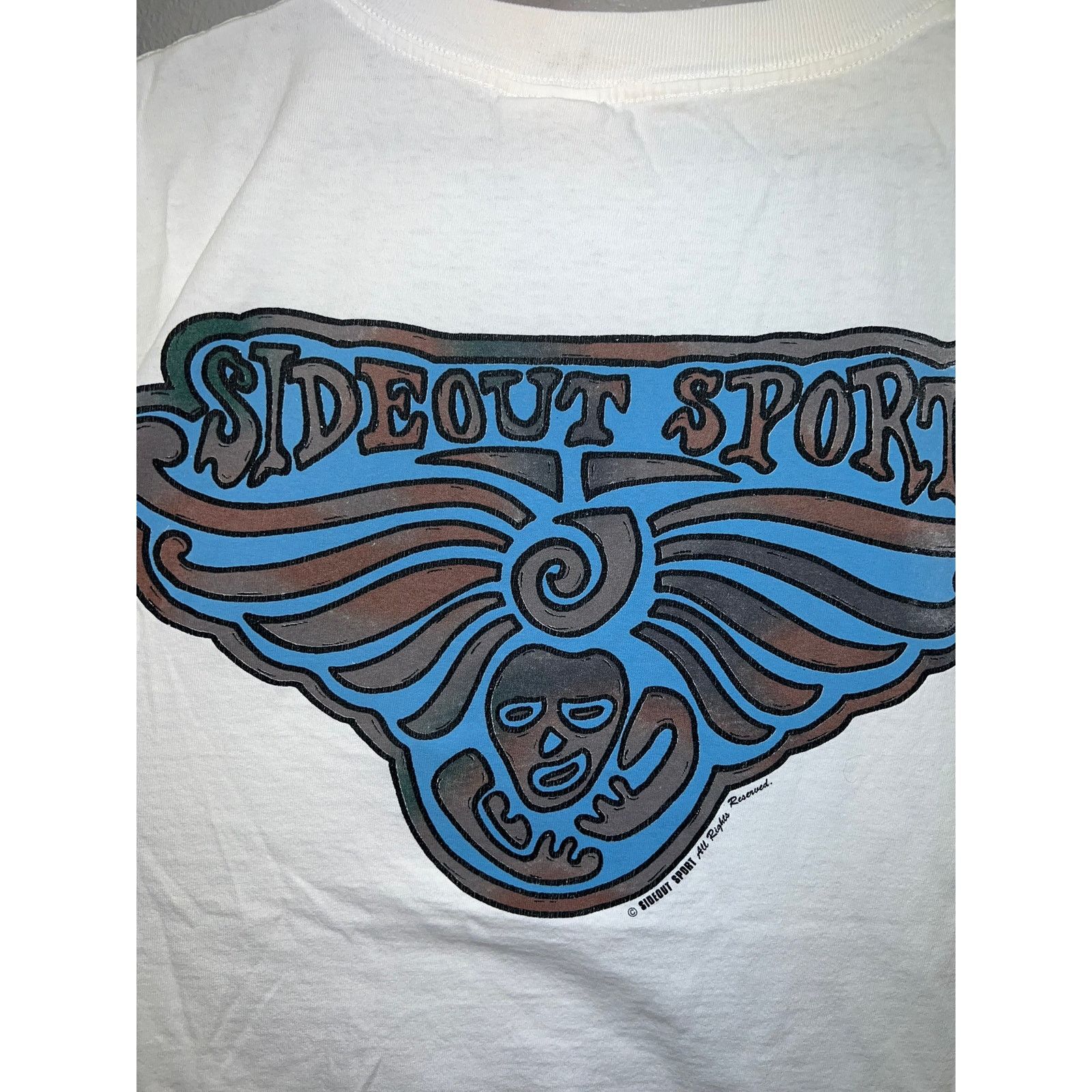 Sideout Vintage Surfing Shirt Sideout Sport Beach Art White Tee XL Size US XL / EU 56 / 4 - 8 Thumbnail