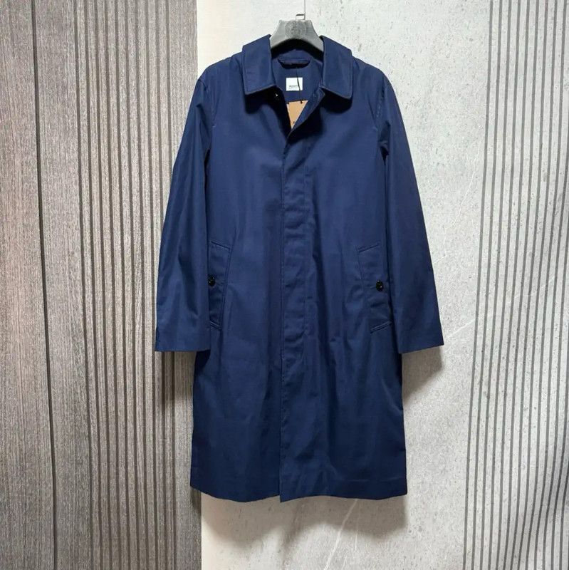 Burberry Burberry Men's Blue Cotton Check Coat Size US XL / EU 56 / 4 - 1 Thumbnail