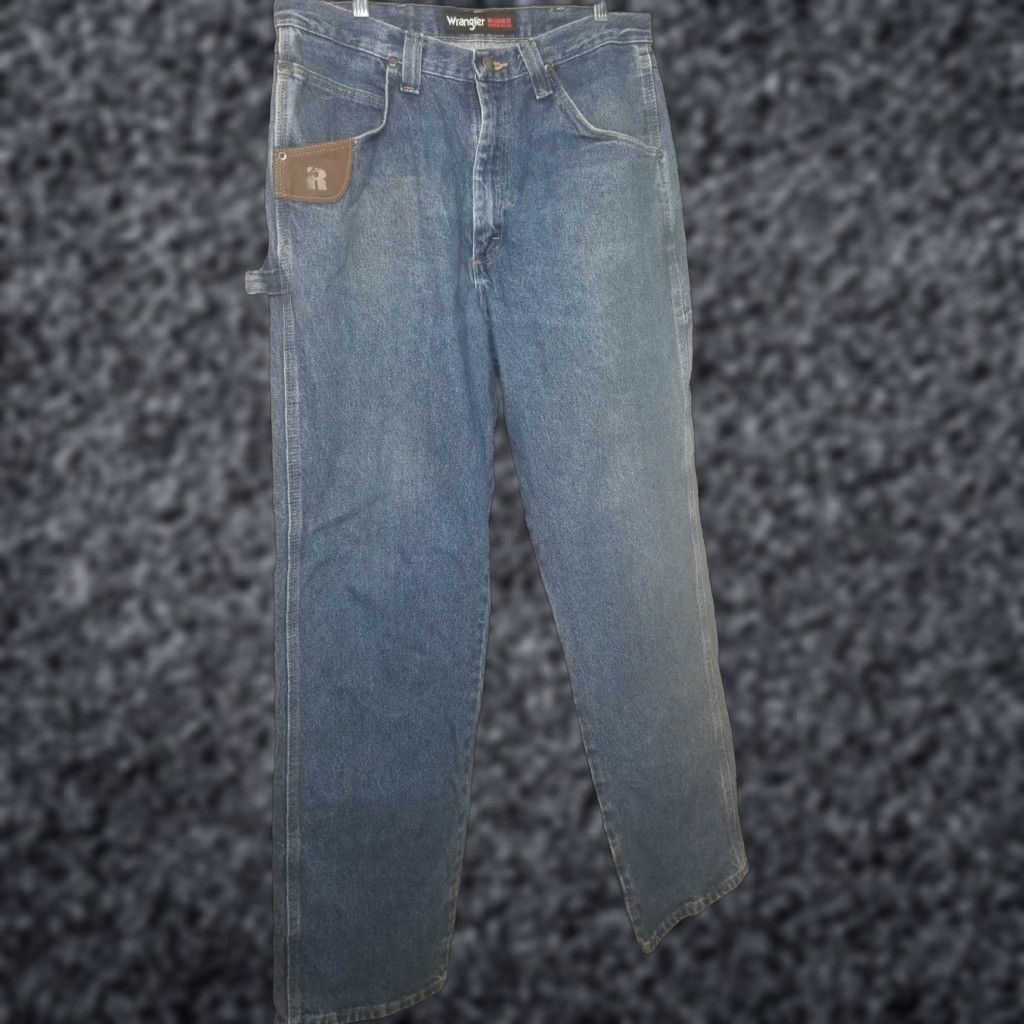 Wrangler Riggs Wrangler Jeans Denim Blue 34x34 Workwear Mens Regular Fit Pocket 34in Zip Fly Blue Denim Size US 34 / EU 50 - 1 Thumbnail
