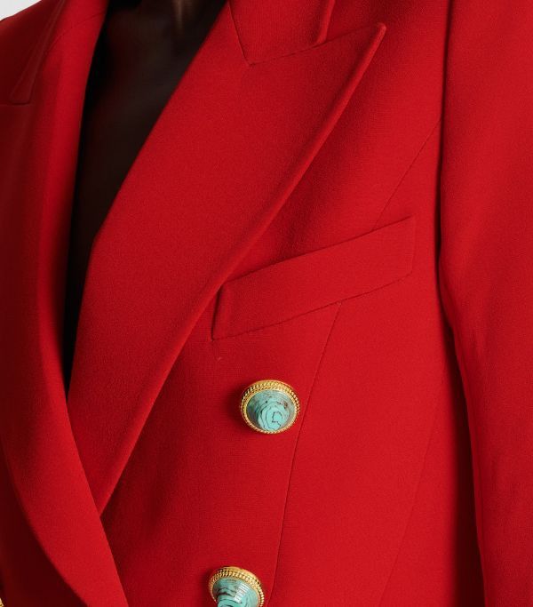 Balmain o1w1db10624 BRN Crepe Jacket in Red Size XXS / US 00 / IT 34 - 5 Thumbnail