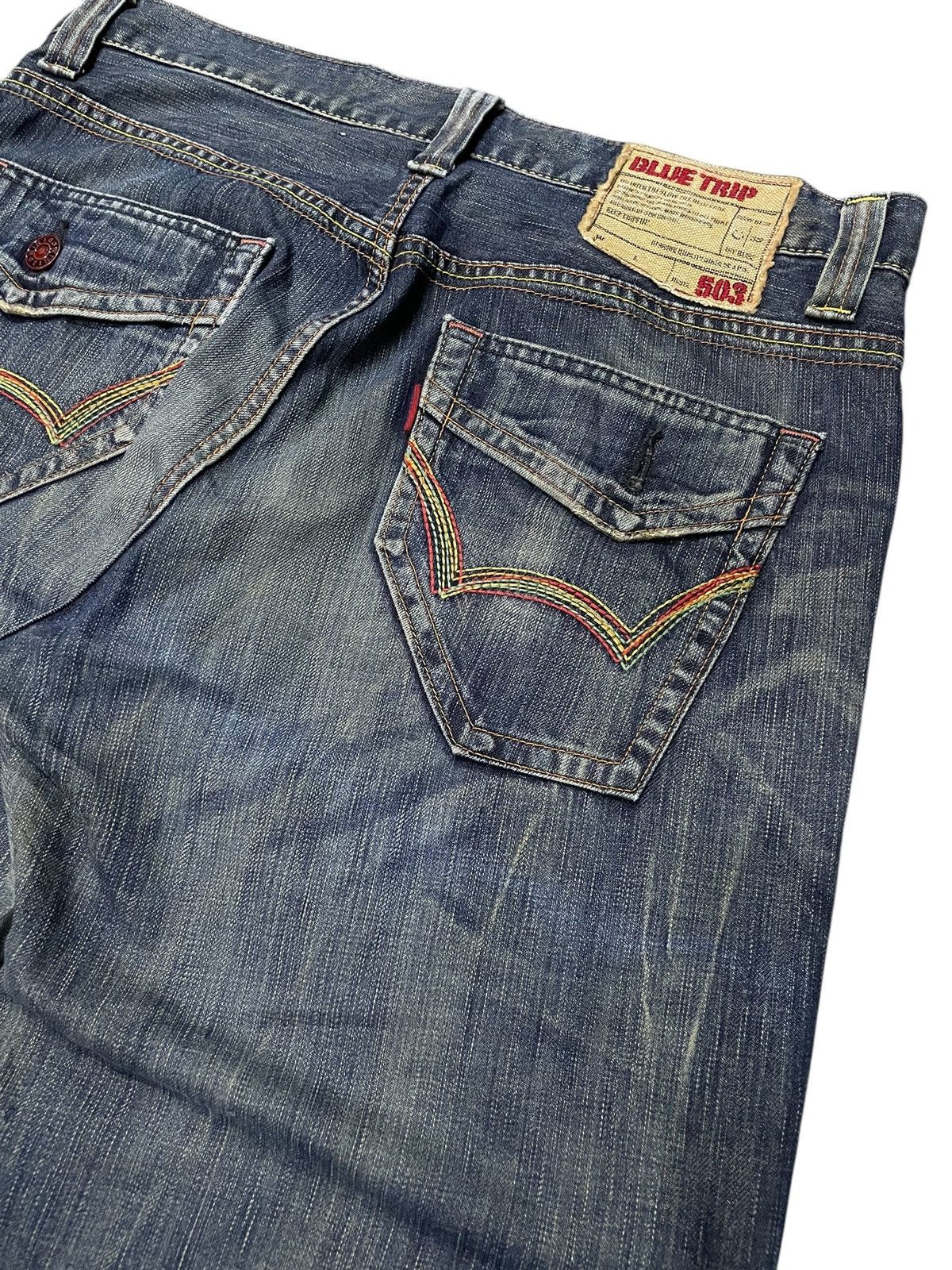 Edwin Rare Edwin 503 Flare Heavy Stitch Multi Colour Denim Jeans Size US 34 / EU 50 - 19 Thumbnail