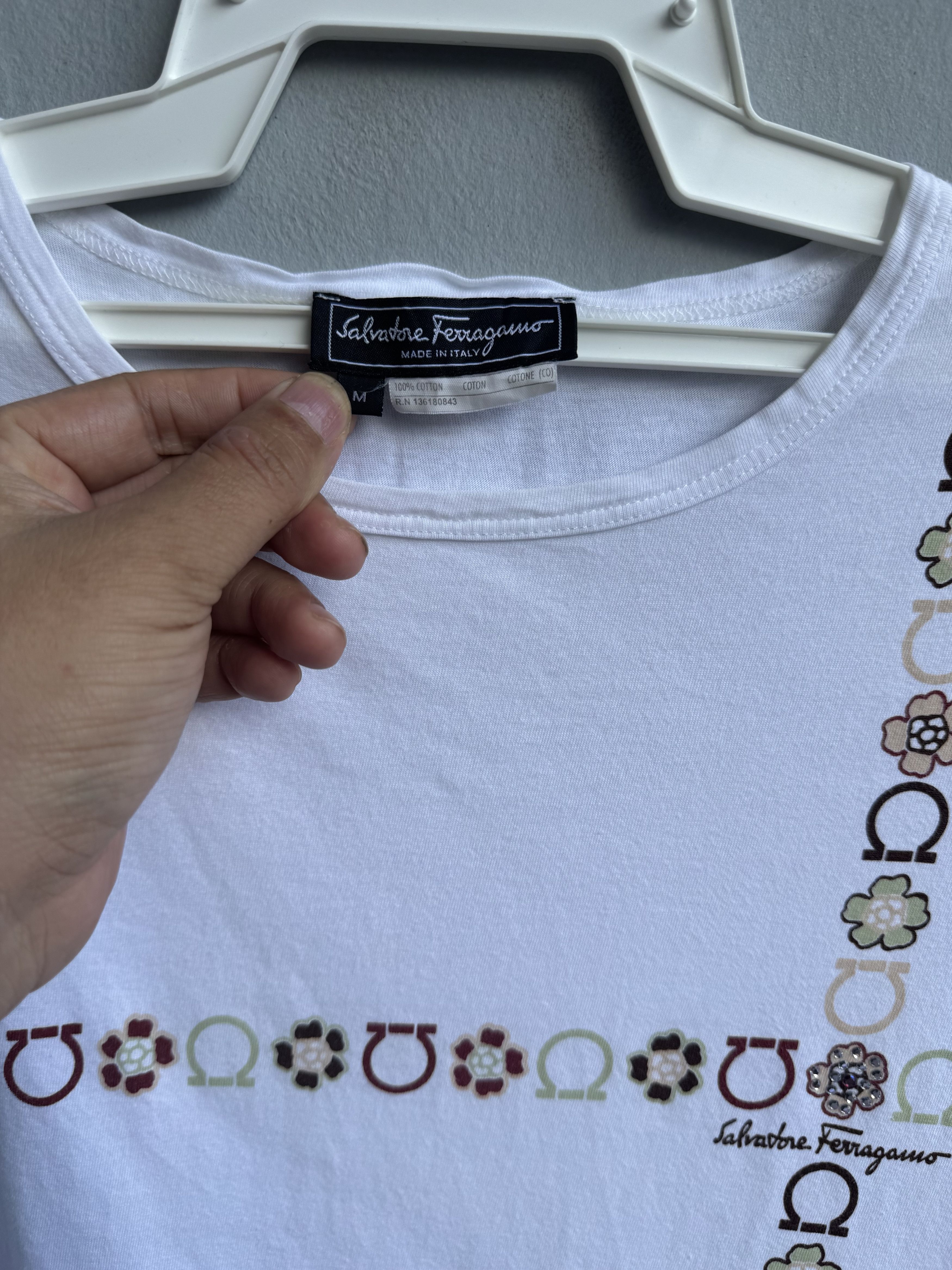 Salvatore Ferragamo Salvatore Ferragamo Logo Jeweled Shirt Size M / US 6-8 / IT 42-44 - 4 Thumbnail