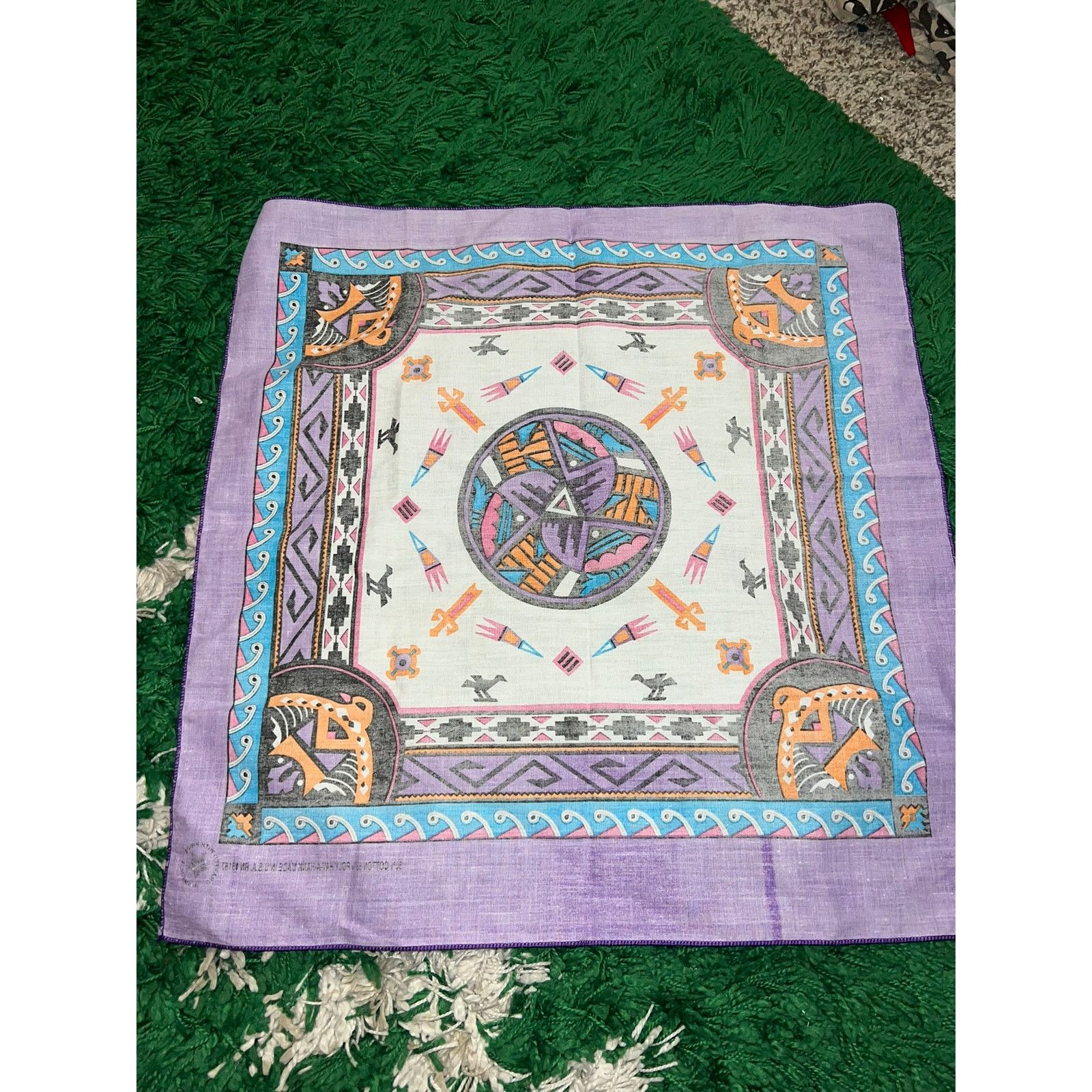 Vintage Vintage South Western Native American Art Artwork Bandana Size ONE SIZE - 6 Thumbnail