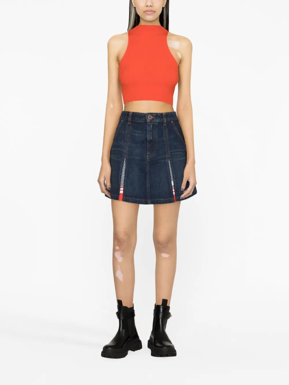 Balmain o1y0625 Denim Skirt in Blue Size 26" / US 2 / IT 38 - 2 Thumbnail