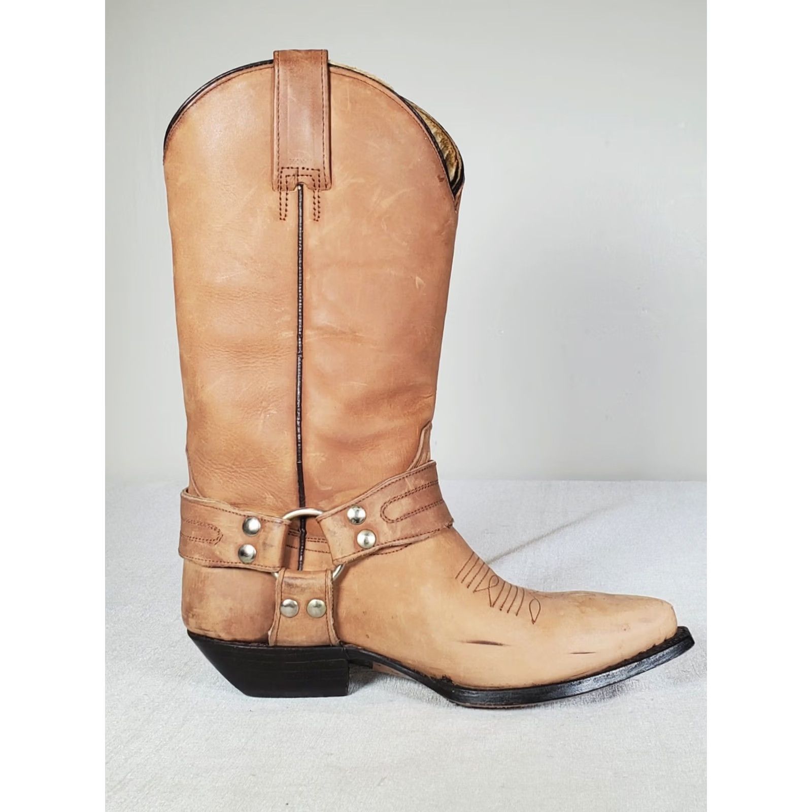 Vintage Vintage Zodiac Frontier Western Boot Shoes Camel Tan Leather Womens US 6.5 Size US 7 / IT 37 - 4 Thumbnail
