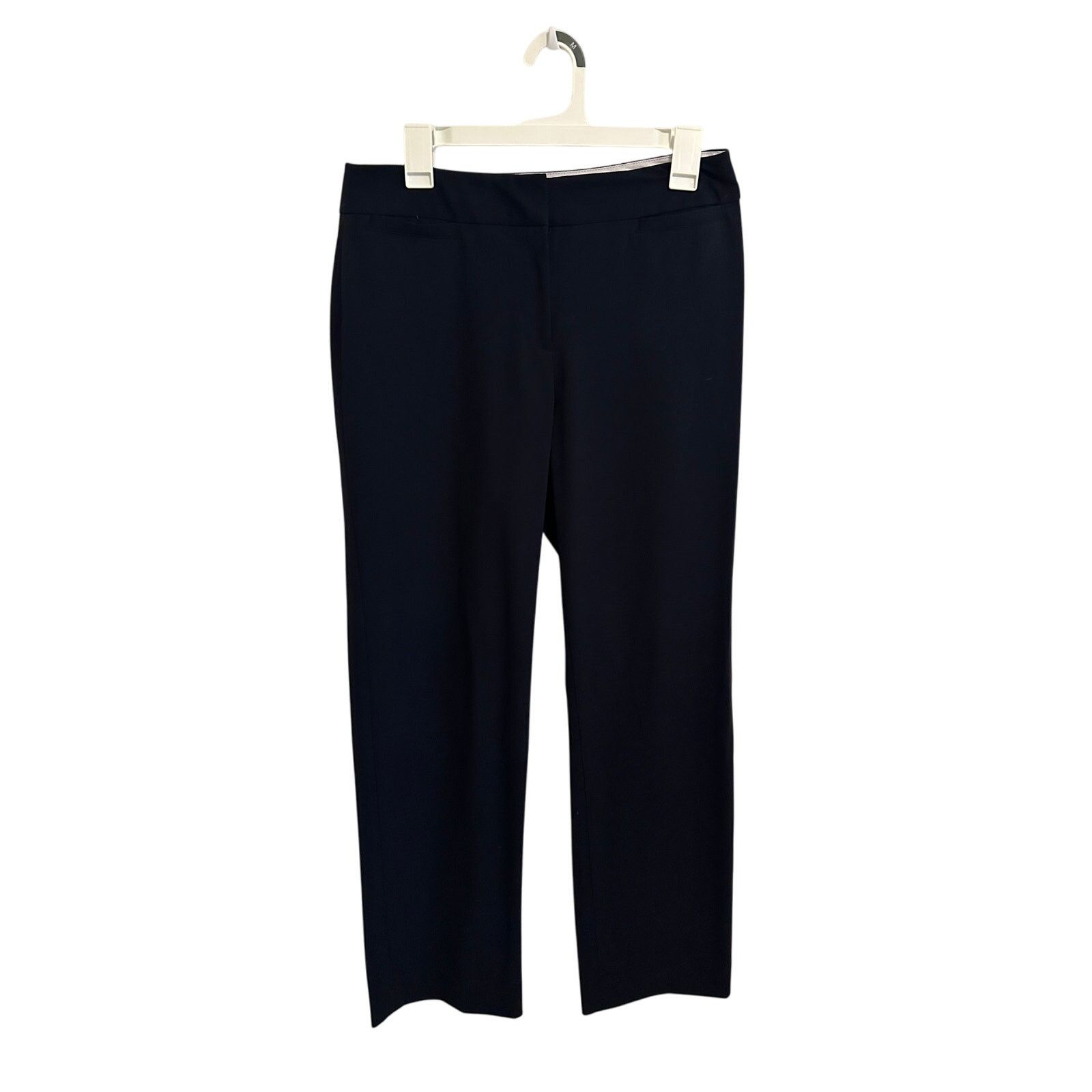 Other Liz Claiborne Black Straight Leg Mid Waist Formal Trousers Size 28" / US 6 / IT 42 - 2 Thumbnail