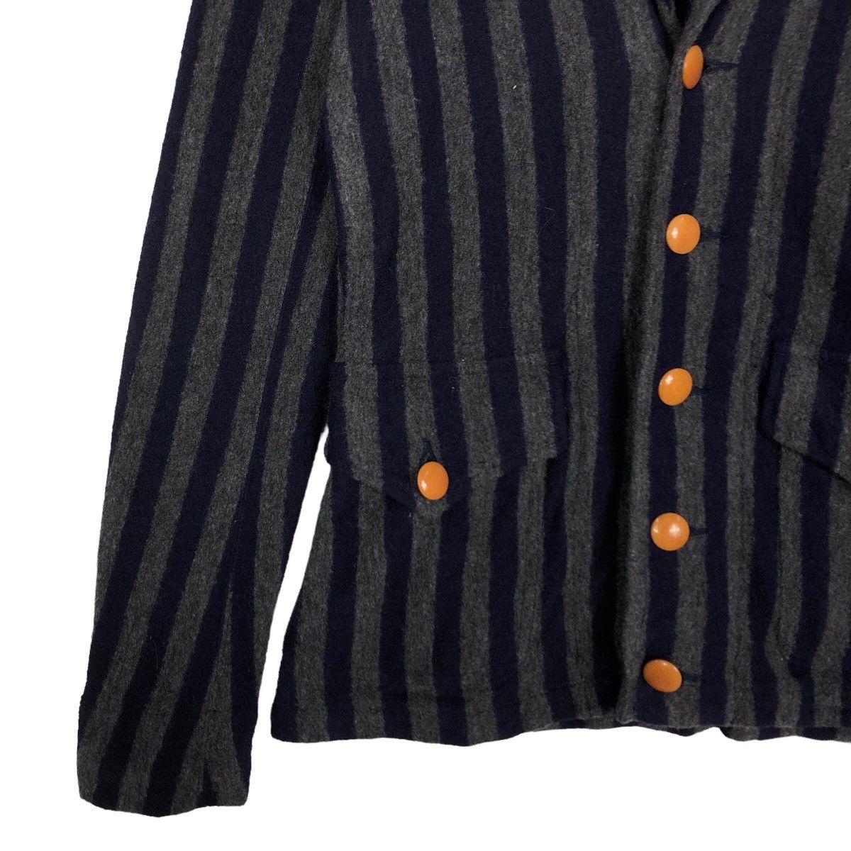 Issey Miyake 🔥Vintage Striped Wool Jacket General Garments Issey Miyake Size M / US 6-8 / IT 42-44 - 3 Thumbnail