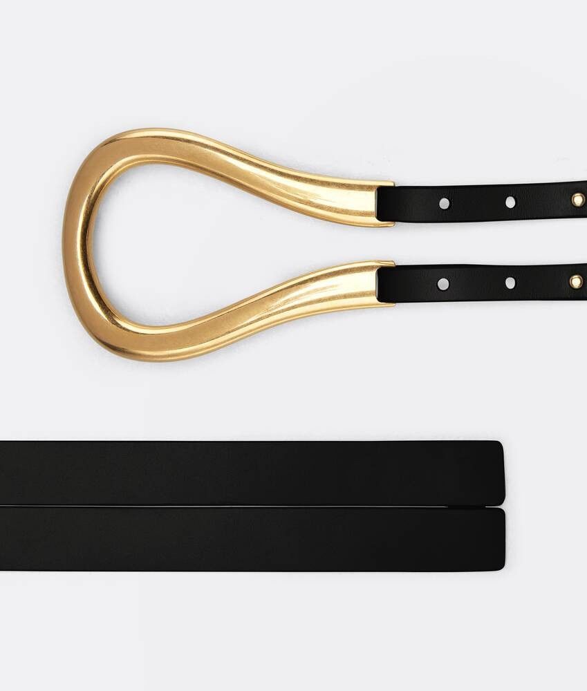 Bottega Veneta o1n1vont0225 Size: L / Horsebit Belt in Black/Gold Size ONE SIZE - 2 Thumbnail