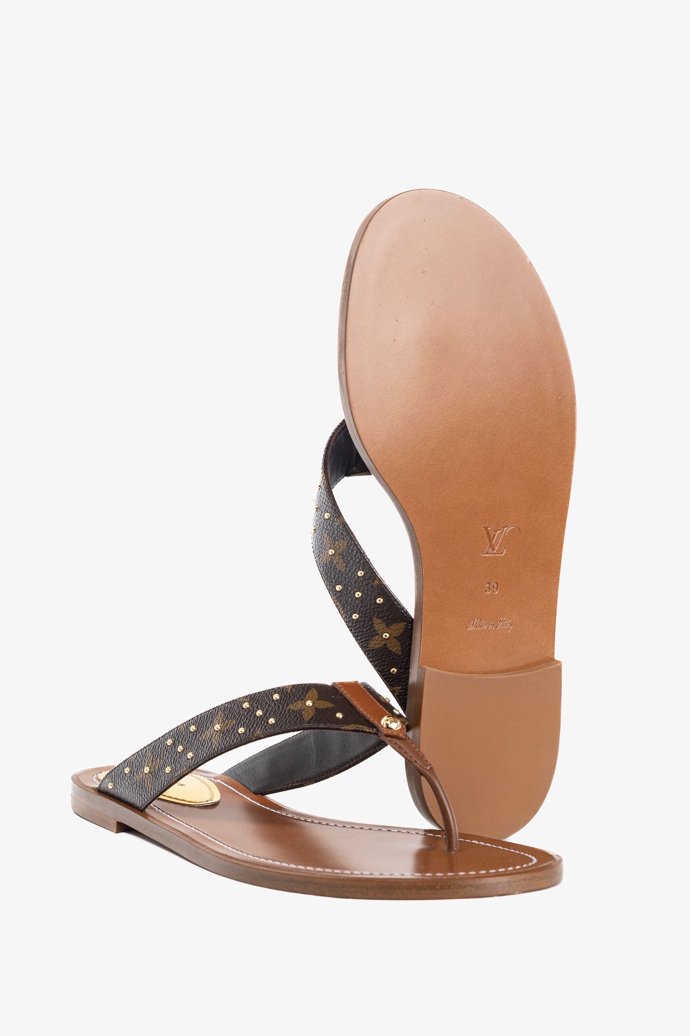 Louis Vuitton Louis Vuitton Sunny Monogram Studded Flat Thong Sandals Size US 8.5 / IT 38.5 - 5 Thumbnail