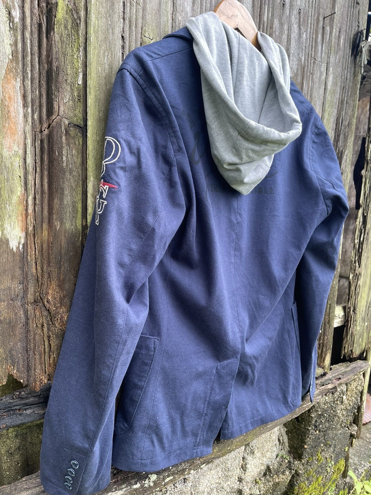 Designer Desigual Blazer Hoodie Hybrid Jacket Navy Size 48 Size US M / EU 48-50 / 2 - 14 Thumbnail