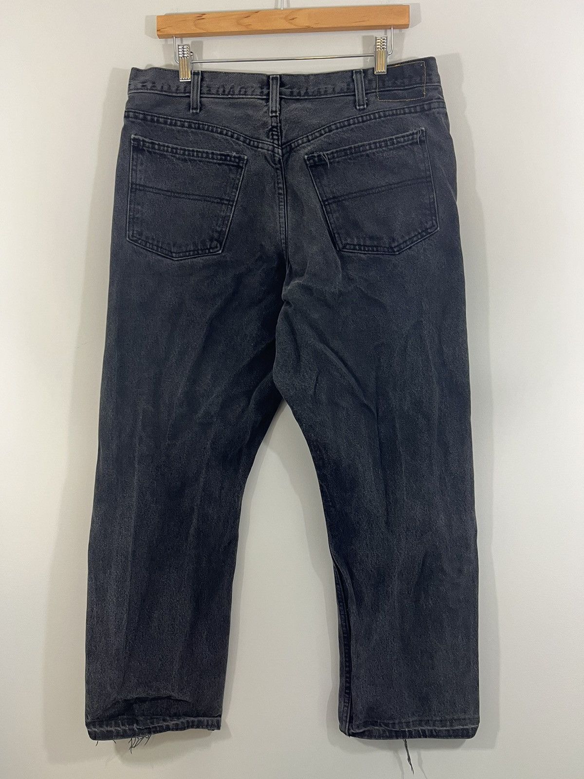 Vintage Sun Faded Released Hem Distressed Black Jeans Size US 36 / EU 52 - 7 Thumbnail