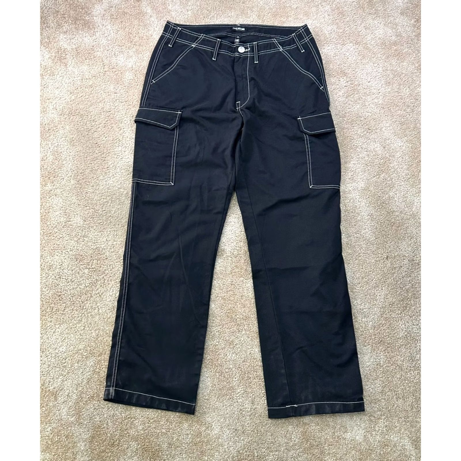 True Religion True Religion Cargo Pants Men's 34x32 Black Baggy Streetwear Straight leg Size US 34 / EU 50 - 2 Thumbnail