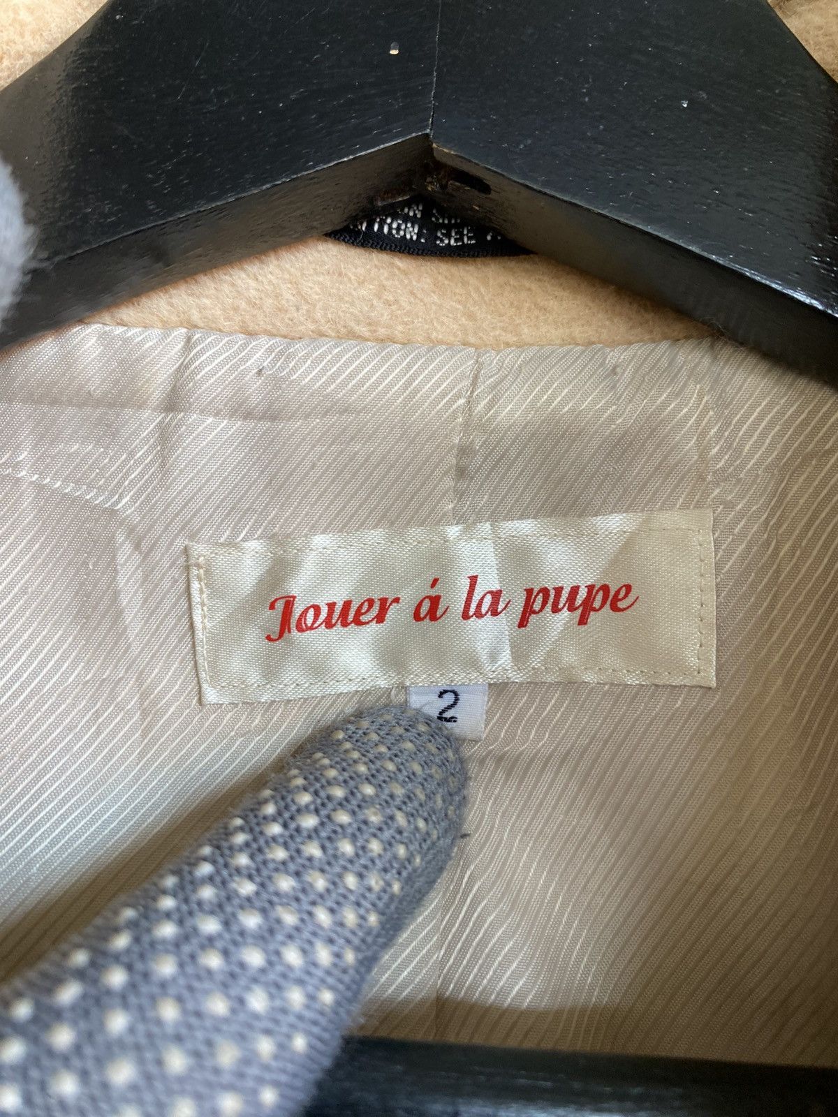 Japanese Brand Jouer à la Pupe Beige Wool Coat – Classic Belted Short Coat Size S / US 4 / IT 40 - 9 Thumbnail
