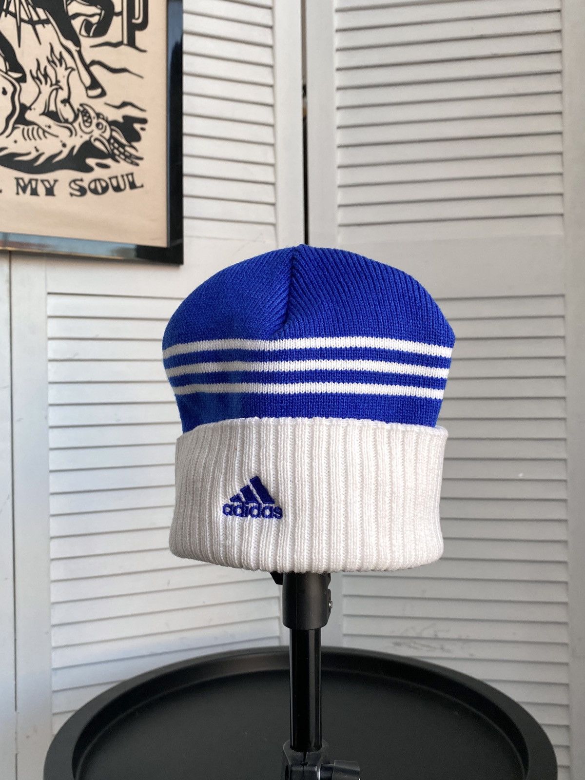 Adidas × Vintage Vintage 90s Adidas Club Brugge KV Soccer Striped Beanie Hat Size ONE SIZE - 10 Thumbnail