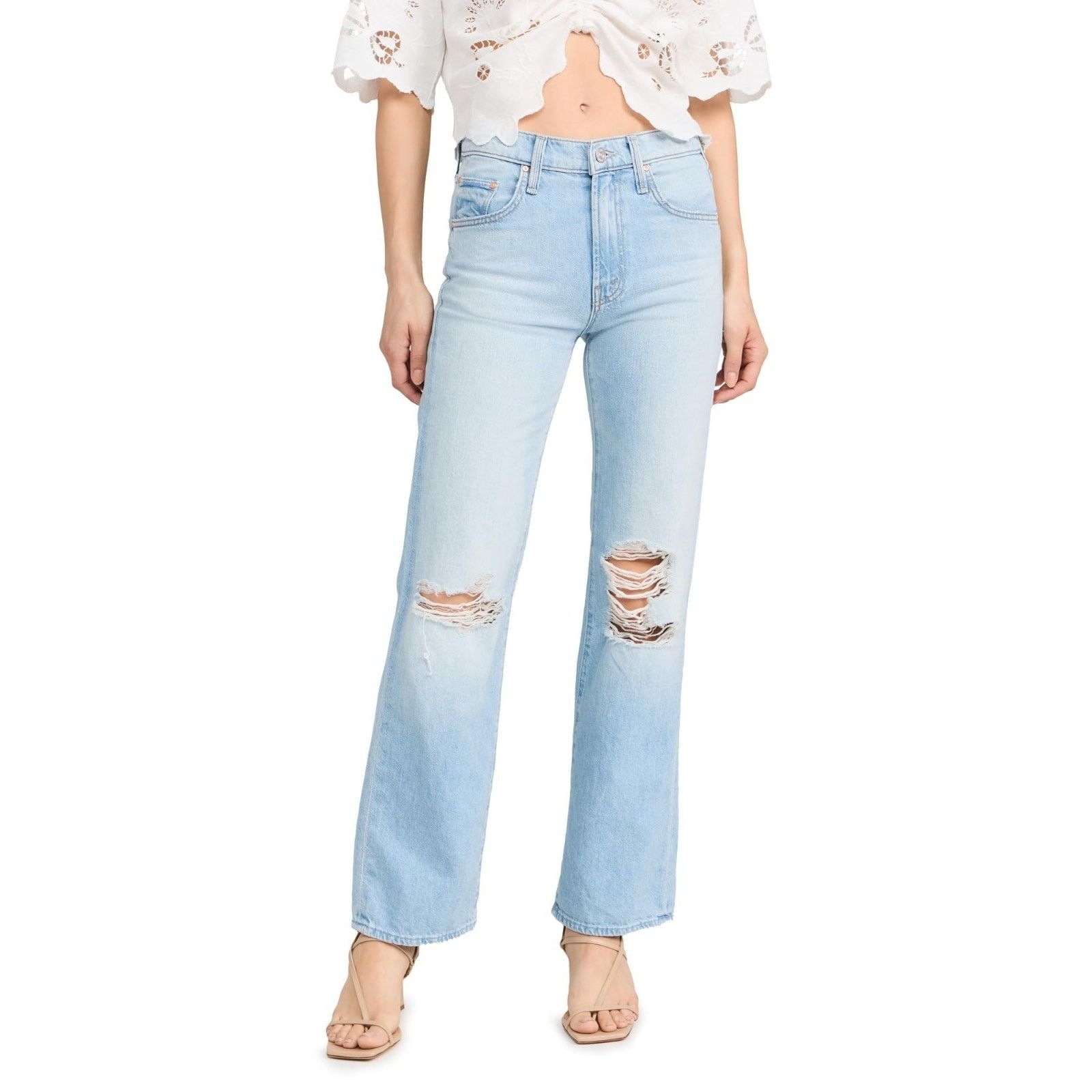 MOTHER Mother Superior The Rambler Zip Flood Jeans Ripped Off - 24 Size 24" / US 00 / IT 34 - 1 Thumbnail