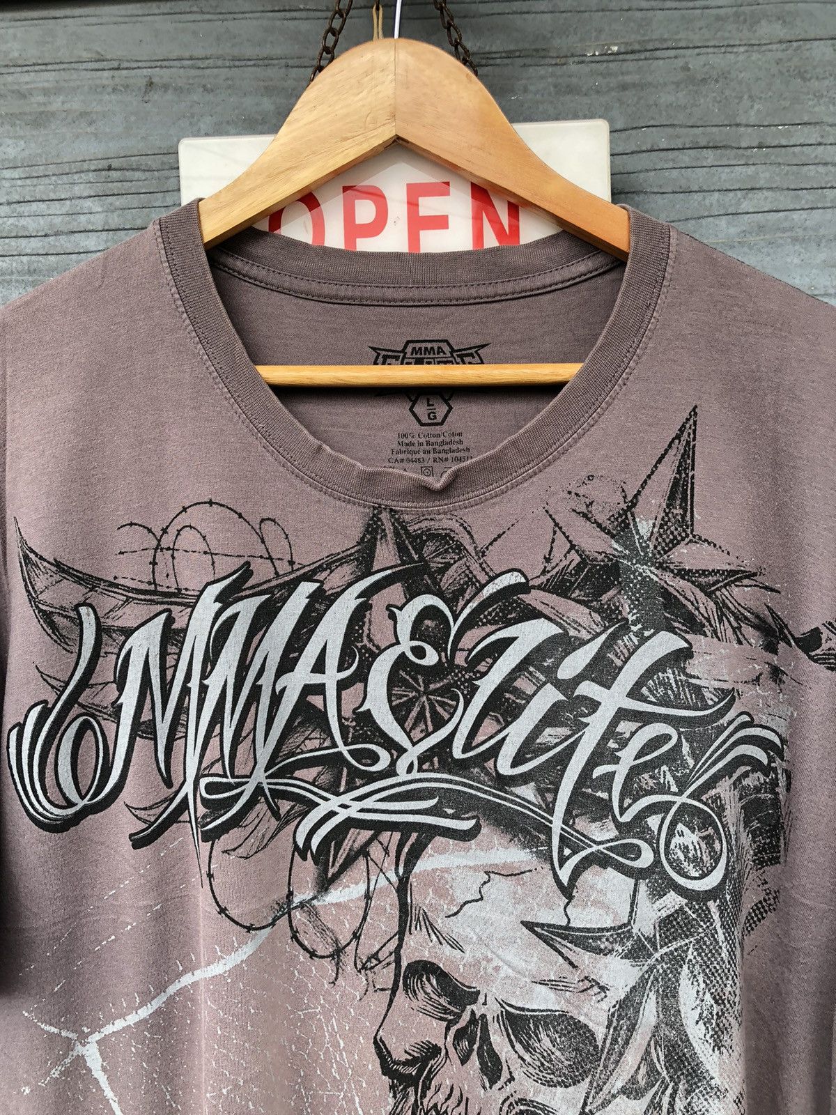 Affliction × Japanese Brand × Vintage Fullprinted MMA ELITE Skulls Like AFFLICTION Tshirt Size US XL / EU 56 / 4 - 2 Thumbnail