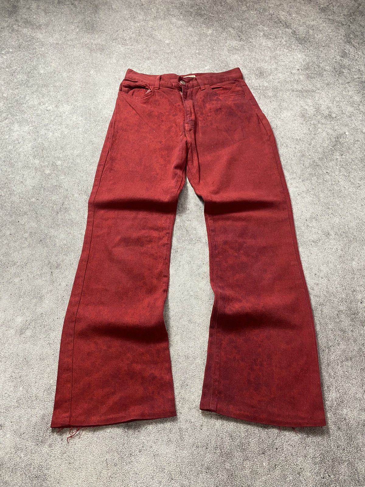 14th Addiction × BUFFALO BOBS × Japanese Brand 2000s Vale Flared Red Jeans Size US 26 / EU 42 - 1 Thumbnail