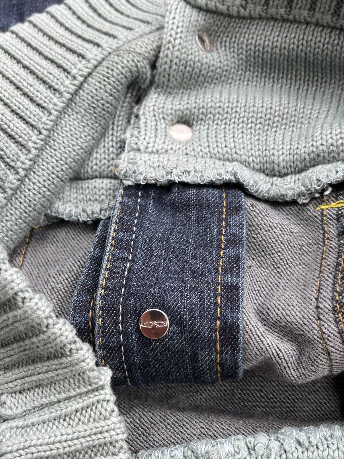 Oakley Oakley Metal Industrial Denim Knitted Avant Gard Jacket Y2K Size S / US 4 / IT 40 - 8 Thumbnail