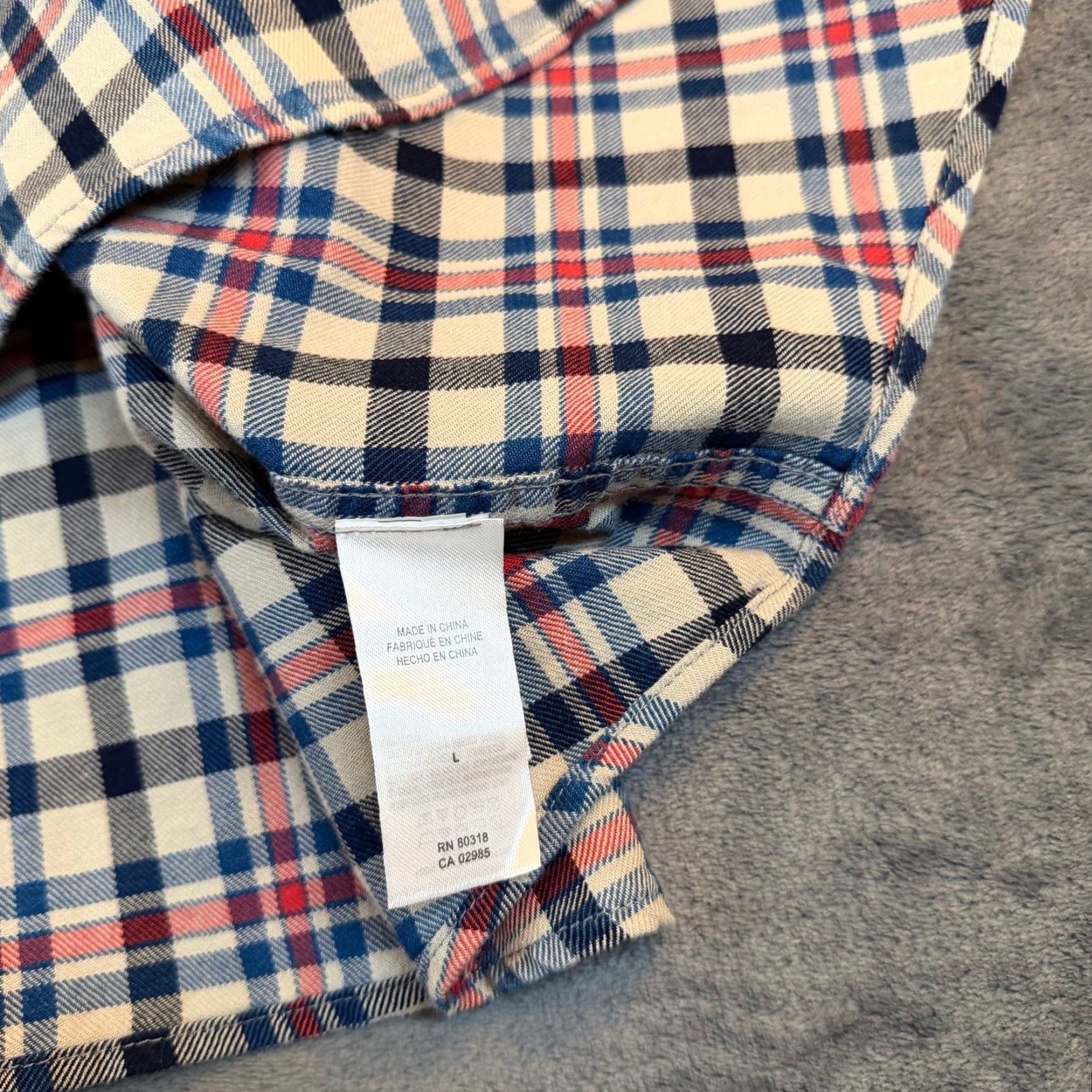 Lucky Brand Lucky Brand Western Snap Front Shirt Mens L Plaid Indigo Indigo Dyed Cotton 7M44147 Vintage No N/A Size US L / EU 52-54 / 3 - 6 Thumbnail
