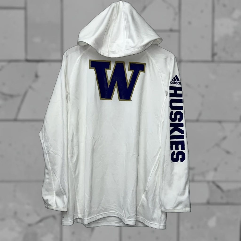 Adidas Adidas White Huskies Pullover Hoodie Womens XL Activewear Size XL / US 12-14 / IT 48-50 - 1 Thumbnail