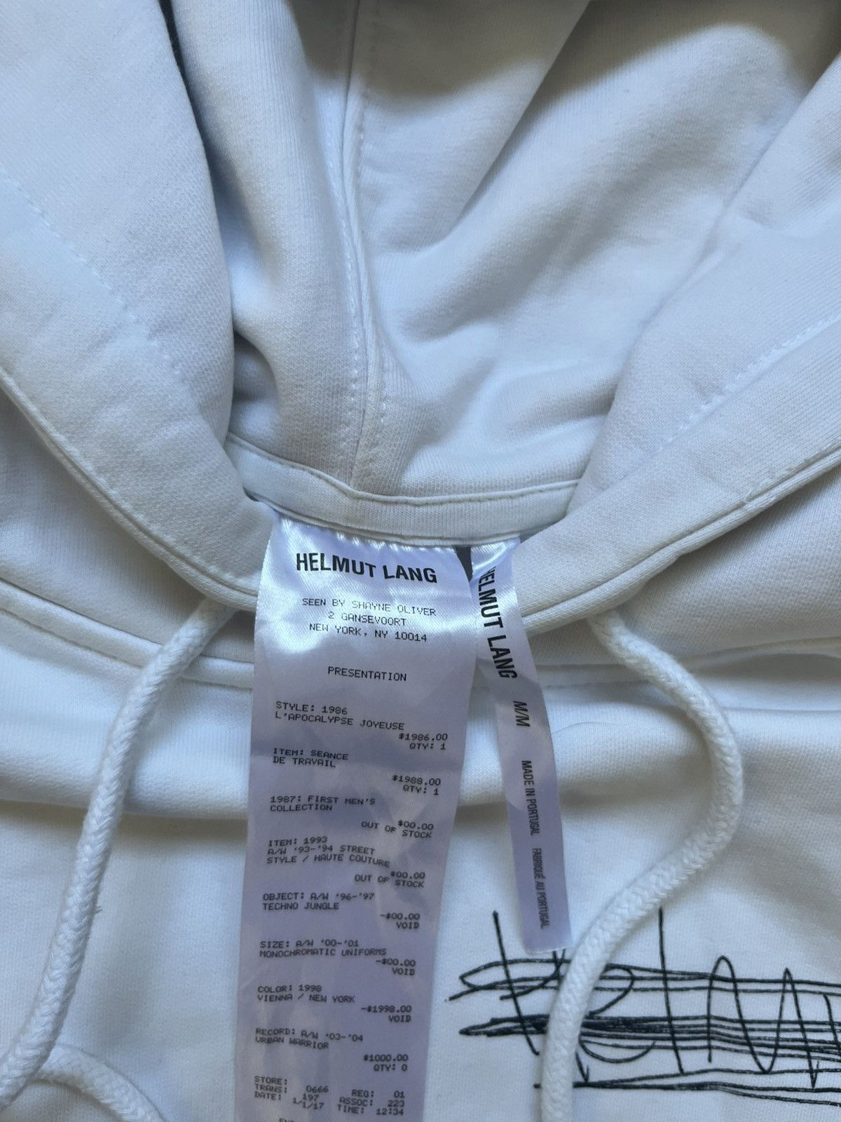 Helmut Lang Helmut Lang "Puppy" Graphic Hoodie – Receipt Label Detail Size US M / EU 48-50 / 2 - 3 Thumbnail