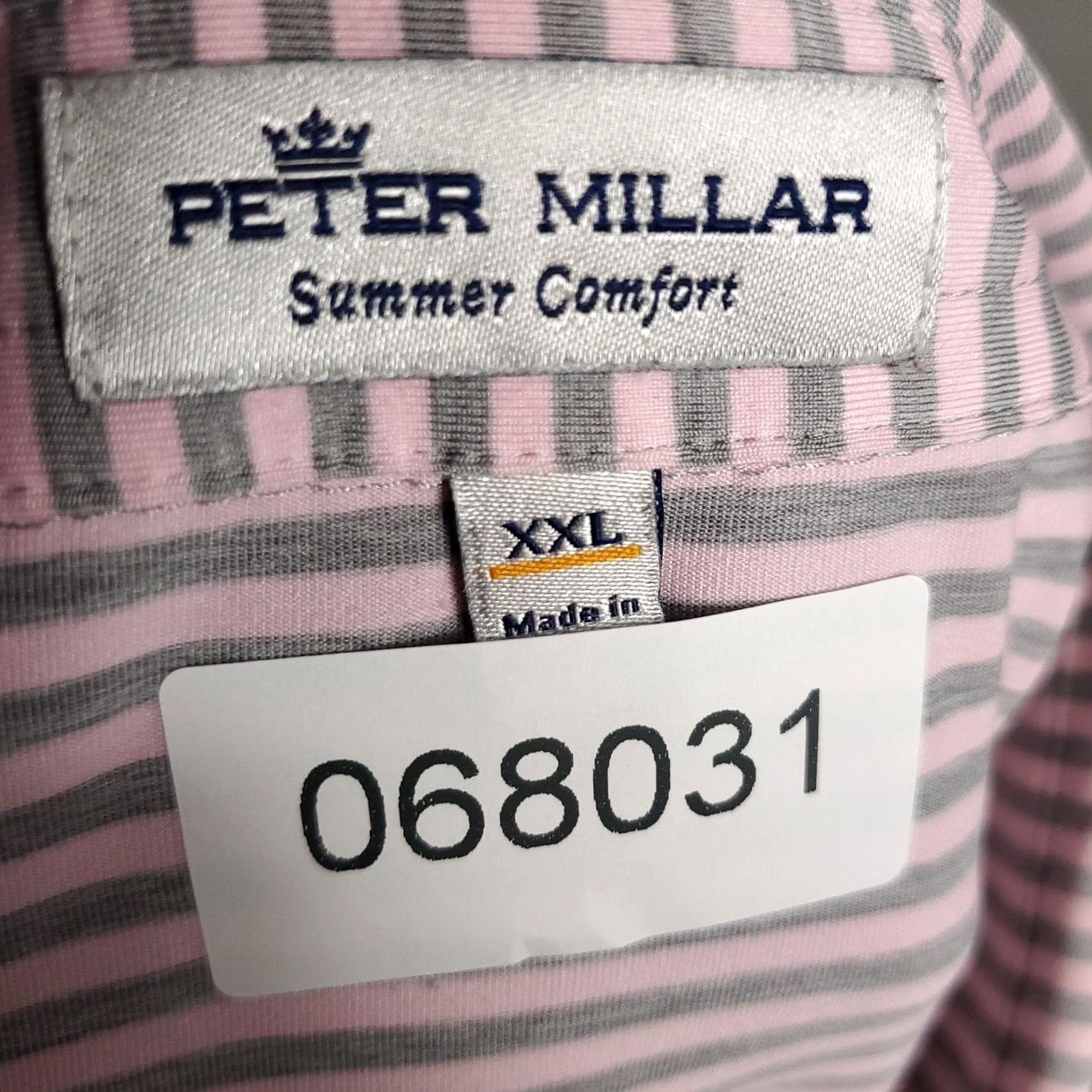 Peter Millar Peter Millar Polo Shirt Mens 2XL Pink Striped Short Sleeve Casual Golf Shirt Size US XXL / EU 58 / 5 - 8 Thumbnail