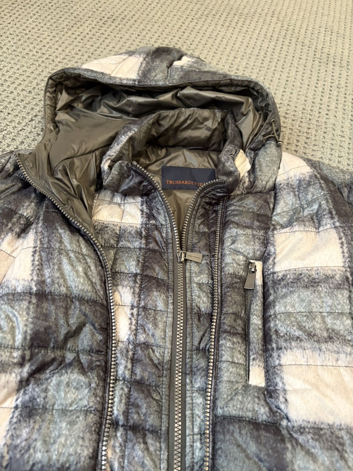 Trussardi New Trussardi puffer jacket in green/gray Size US M / EU 48-50 / 2 - 2 Thumbnail
