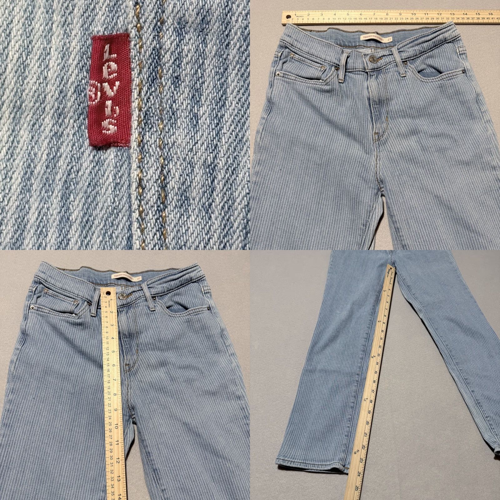 Levi's Levi's Levi's 724 High-Rise Straight Jeans Blue Women 27 Denim Zip-Fly 5-Pocket Design Regular Stretch Vintage No 90s City USA 724 Jeans Women Blue 27 Size 27" / US 4 / IT 40 - 9 Thumbnail