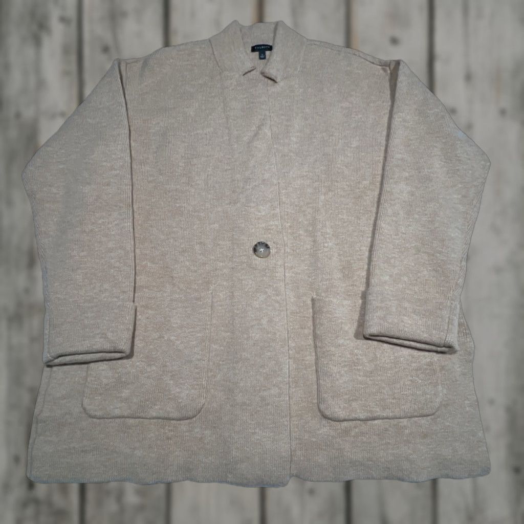 Talbots Talbots Cardigan Sweater Women's L Brown Wool Blend One Button Pockets Fall Winter Casual Comfortable Relaxed Knit Size L / US 10 / IT 46 - 1 Thumbnail