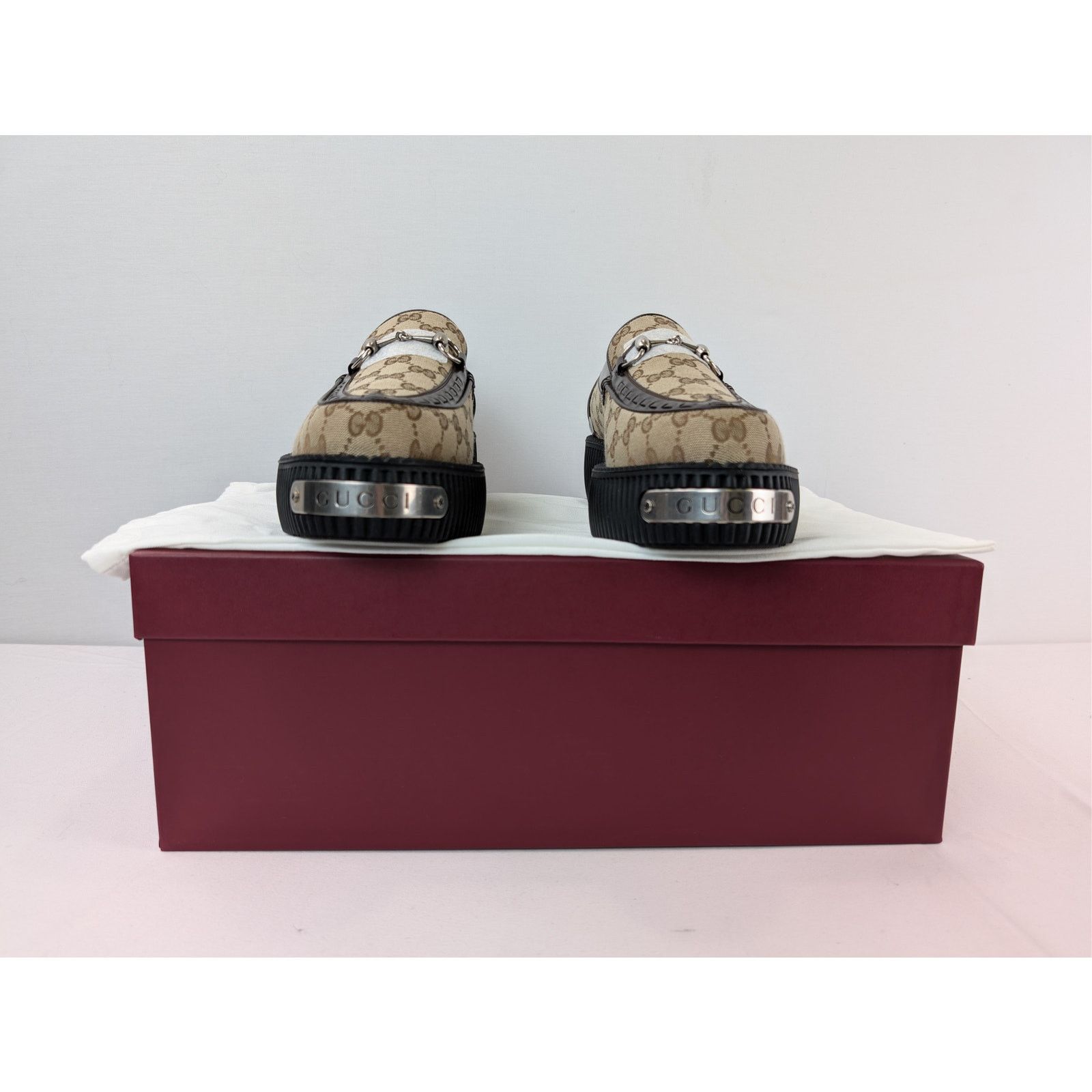 Gucci o1rshd1 GG canvas Moccasin Fabric Creeper Loafers Boots Size US 11 / EU 44 - 15 Thumbnail