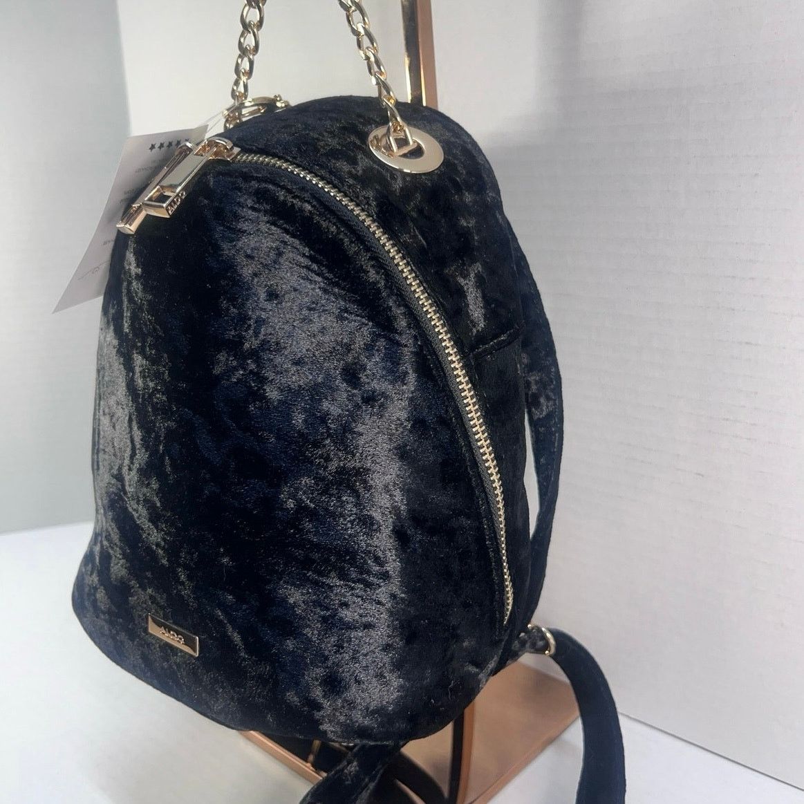 Aldo Aldo Black Velvet Suede Backpack Handbag Purse NWT Size ONE SIZE - 5 Thumbnail