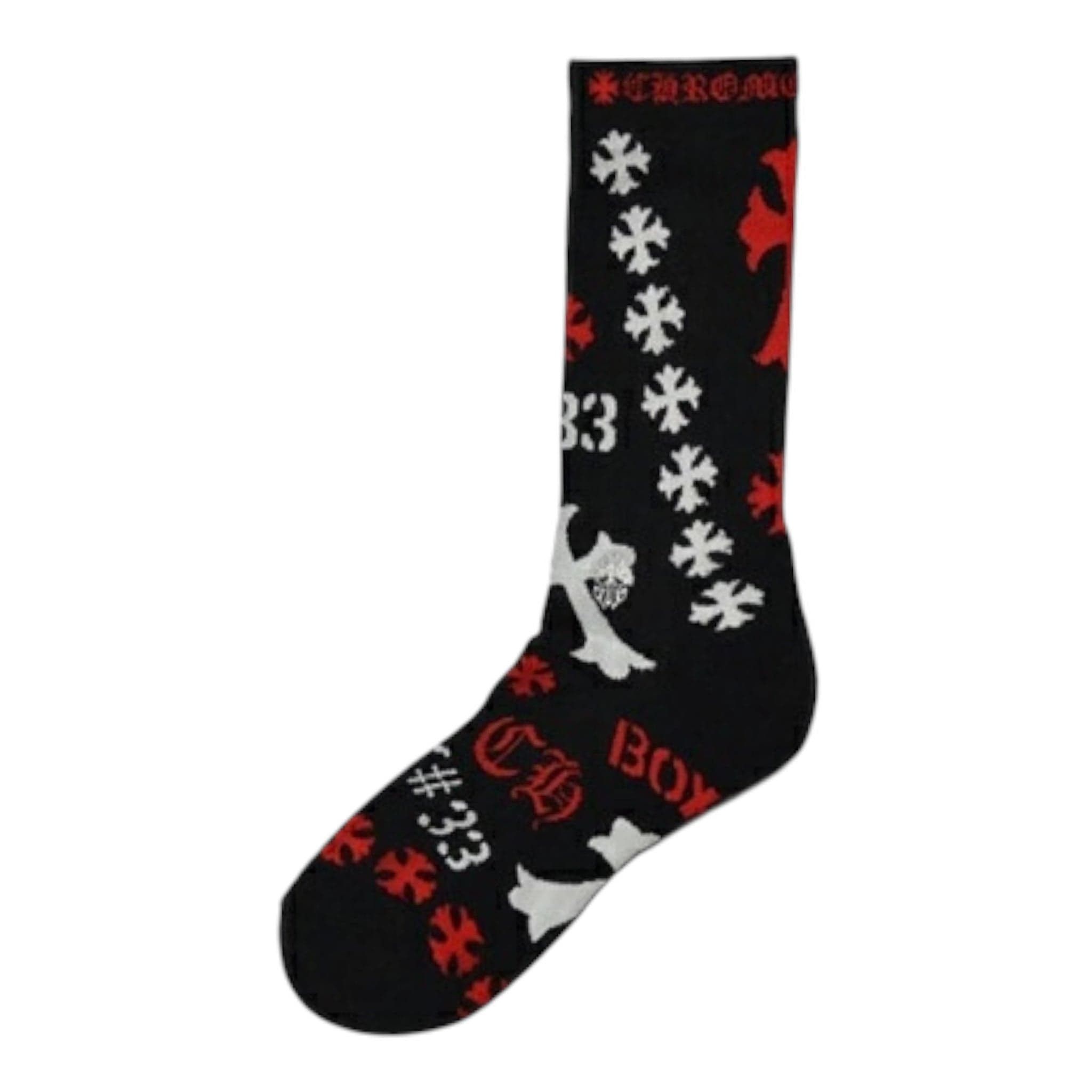 Chrome Hearts Stencil Logo Socks Black White Red Size ONE SIZE - 1 Preview