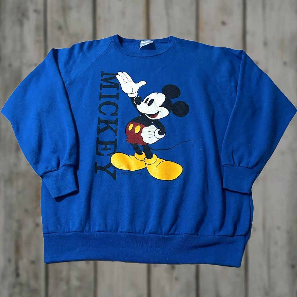 Doublet VINTAGE 80s Mickey Mouse Sweatshirt Blue L Mens Pullover Double Sided Size Large Size US L / EU 52-54 / 3 - 1 Thumbnail