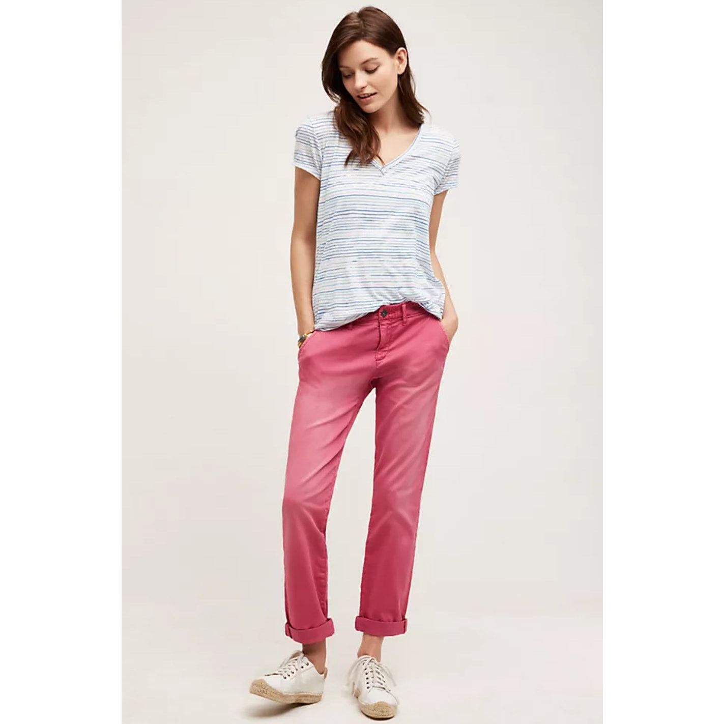 Anthropologie Pilcro and the Letterpress Womens 32 Hyphen Relaxed Fit Pink Size US 32 / EU 48 - 9 Thumbnail