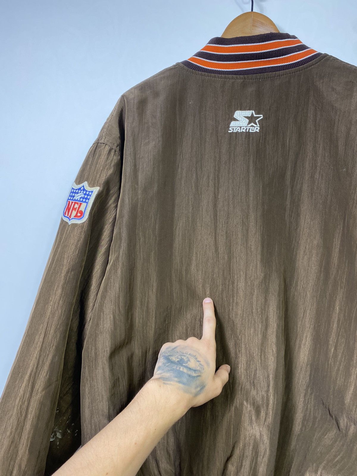 Pro Line × Starter × Vintage Vintage 90s Cleveland Browns Starter Satin Bomber Jacket Size US XXL / EU 58 / 5 - 17 Thumbnail