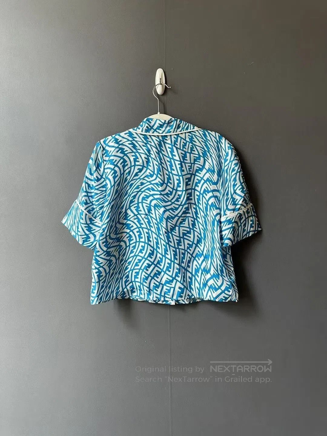 Fendi Fendi Blue All-Over Print Silk Shirt. Size XS / US 0-2 / IT 36-38 - 2 Thumbnail