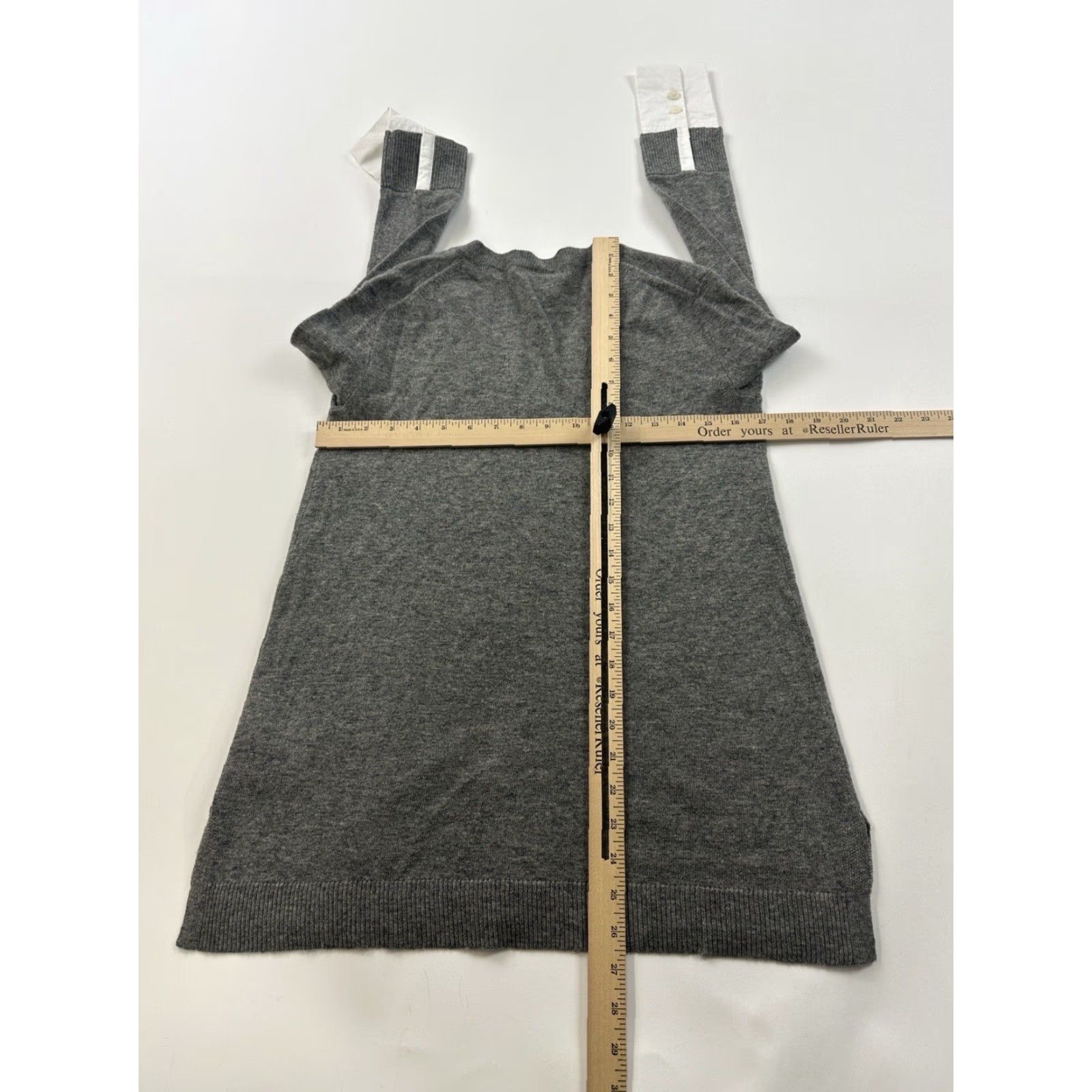 J.Crew J.Crew Sweater 3XS Womens Gray Long Sleeve V-Neck Wool Blend Size XXS / US 00 / IT 34 - 4 Thumbnail