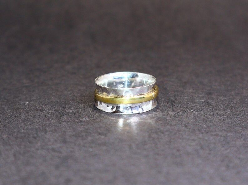 Handmade Silver Spinner Band Ring, Handmade 925 Sterling Silver Ring, Size ONE SIZE - 2 Thumbnail