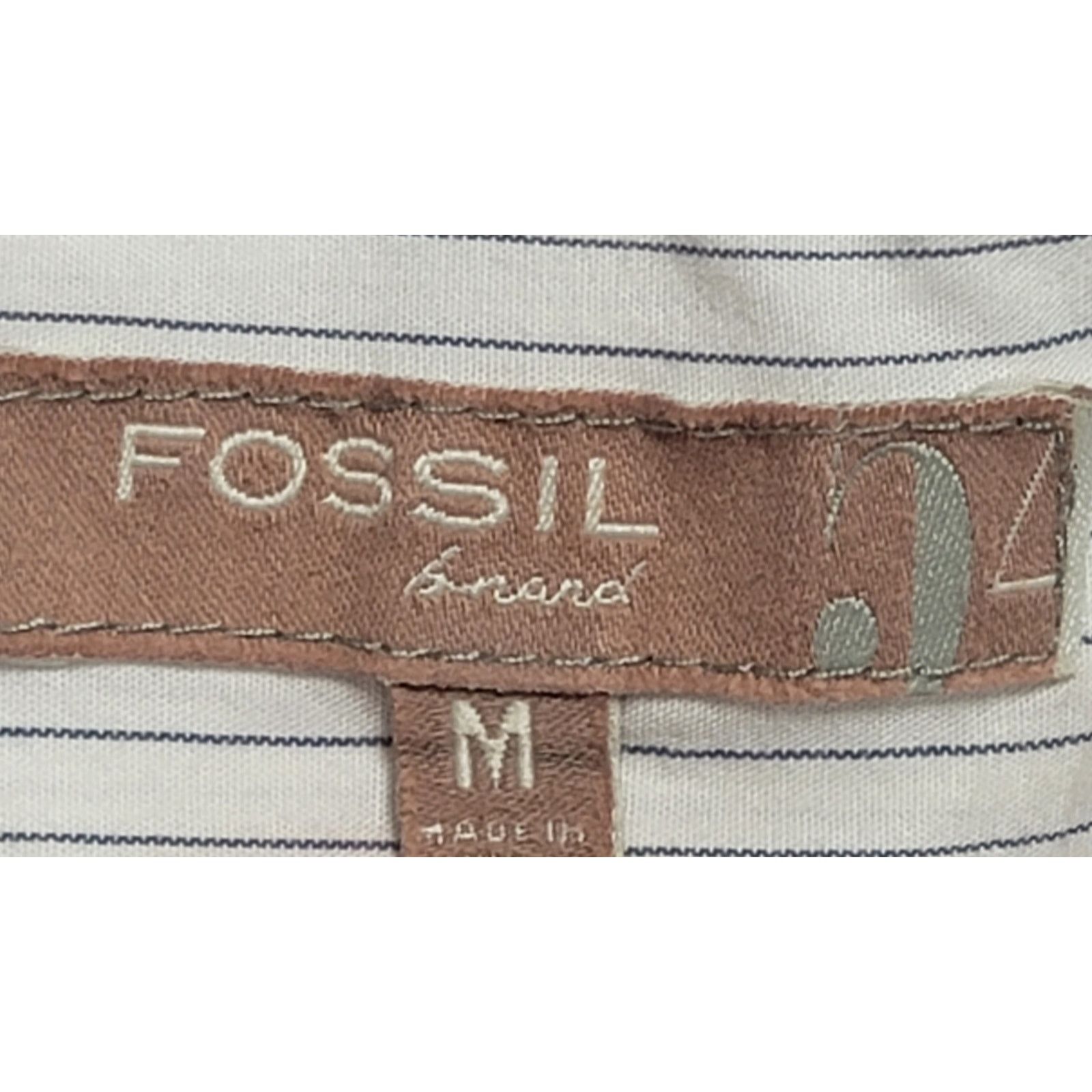 Fossil Fossil White Blue Striped Pointed Collar Button Shirt Medium Size US M / EU 48-50 / 2 - 3 Thumbnail